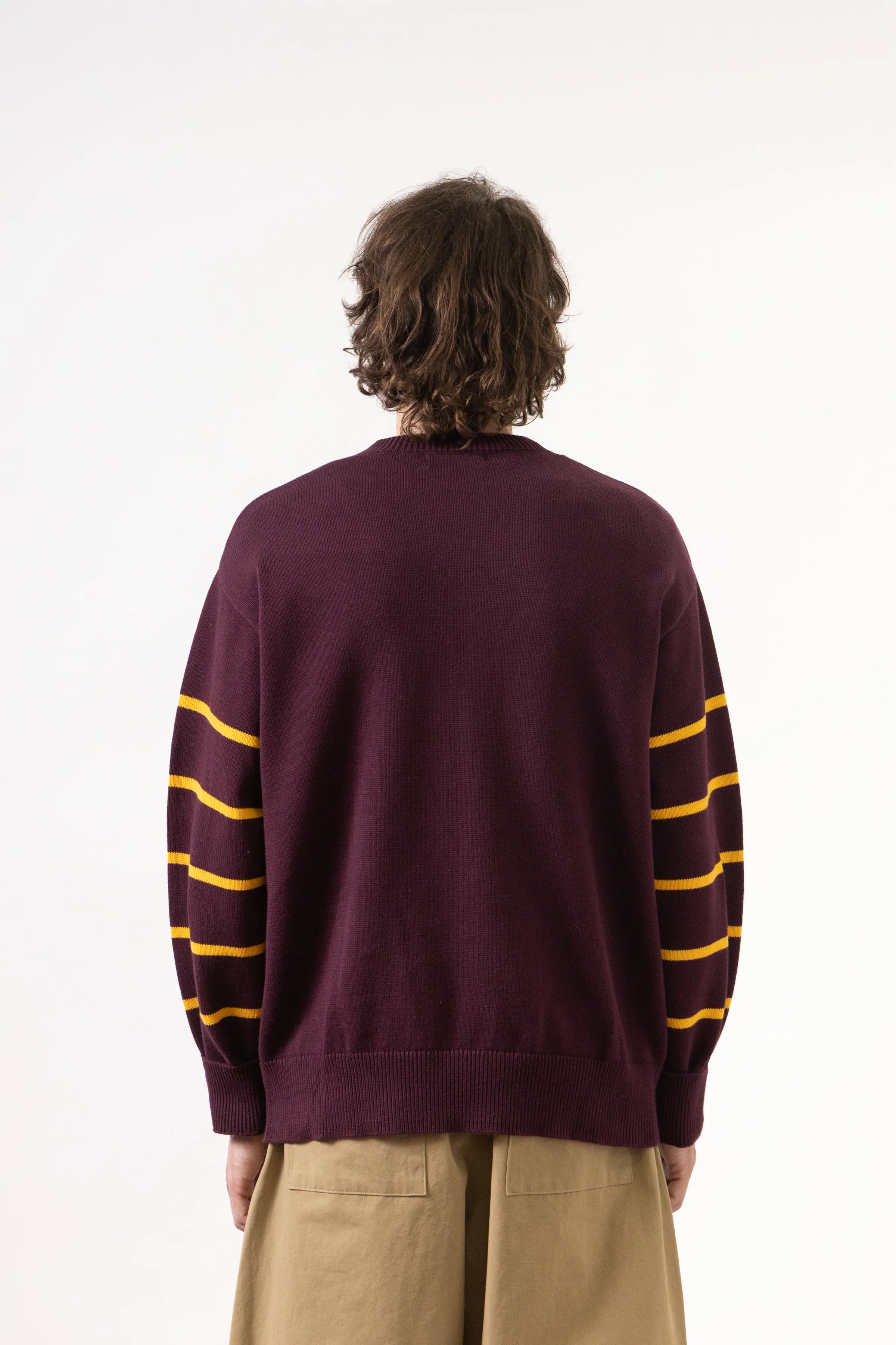 Blacksmith - Banded Sleeve Sweater - Maroon - Image 4