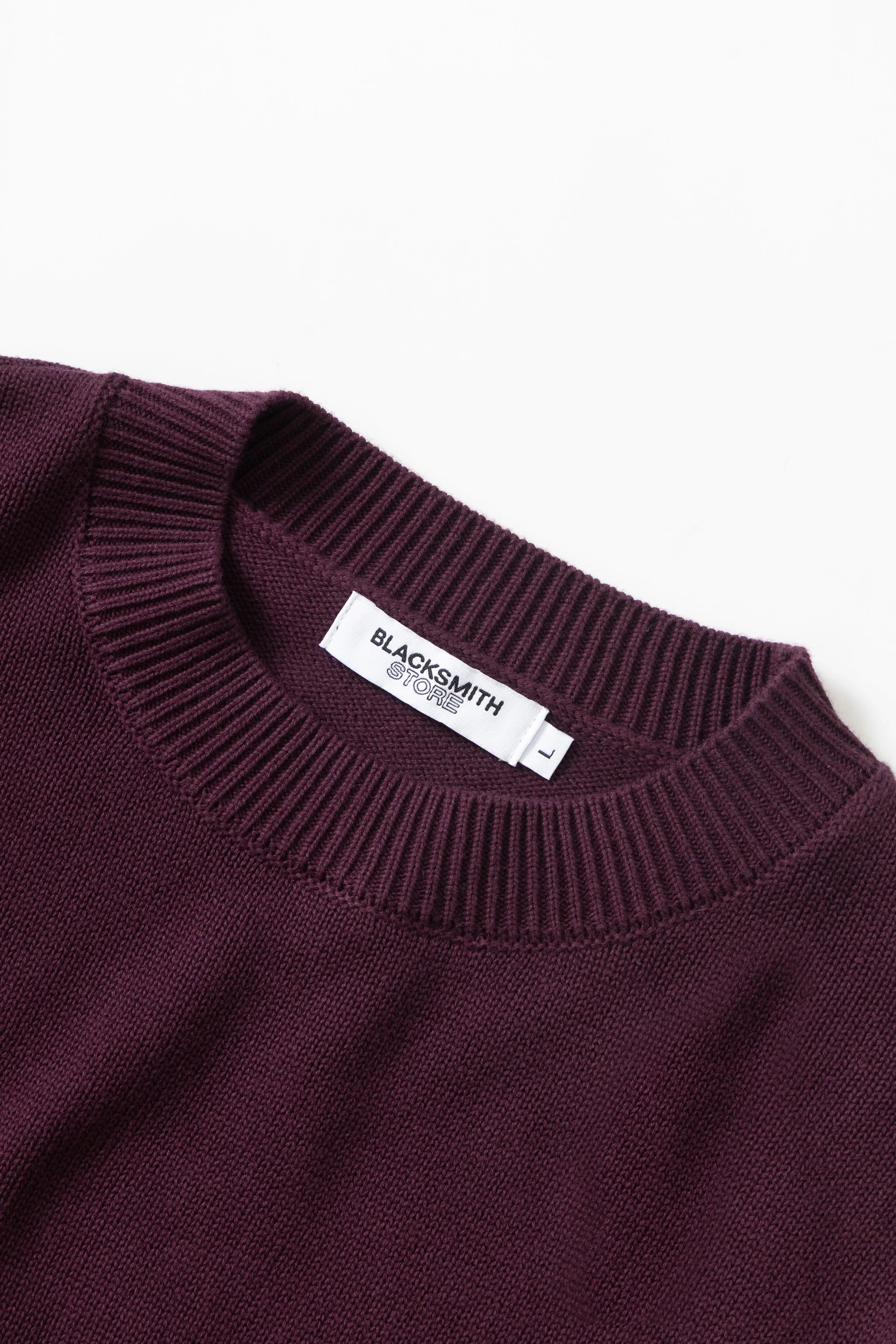 Blacksmith - Banded Sleeve Sweater - Maroon - Image 8