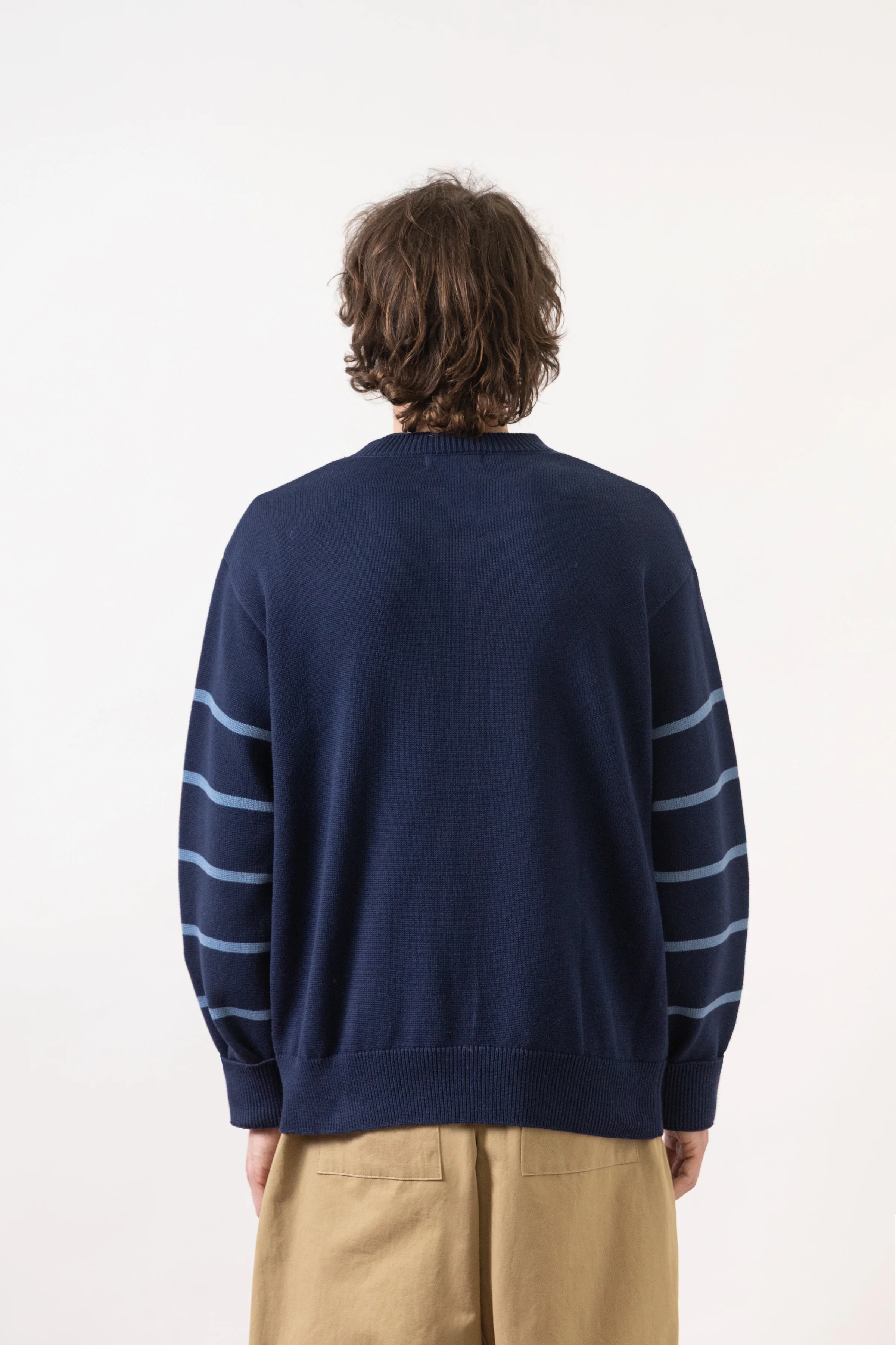 Blacksmith - Banded Sleeve Sweater - Navy - Image 4