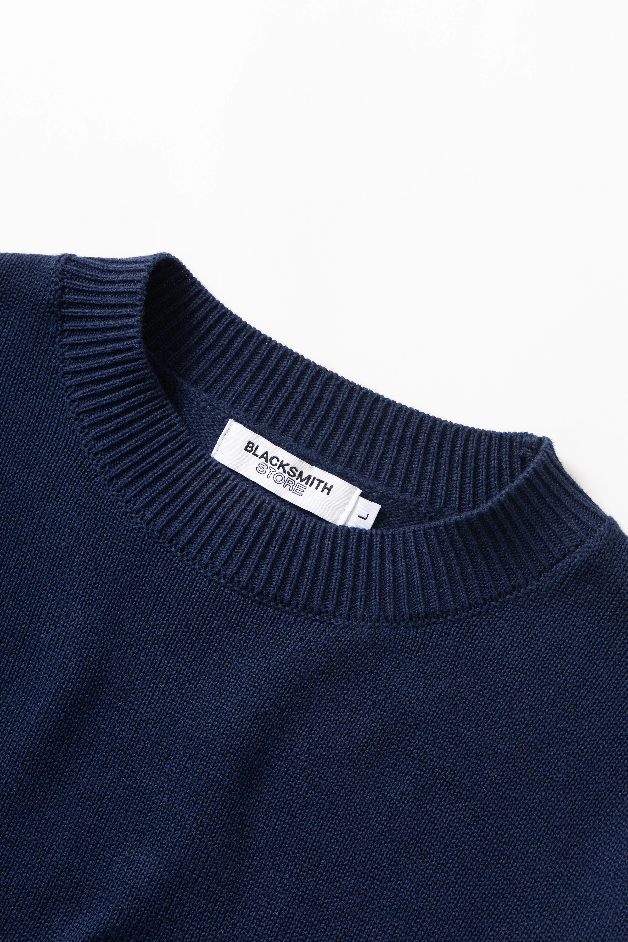 Blacksmith - Banded Sleeve Sweater - Navy - Image 8