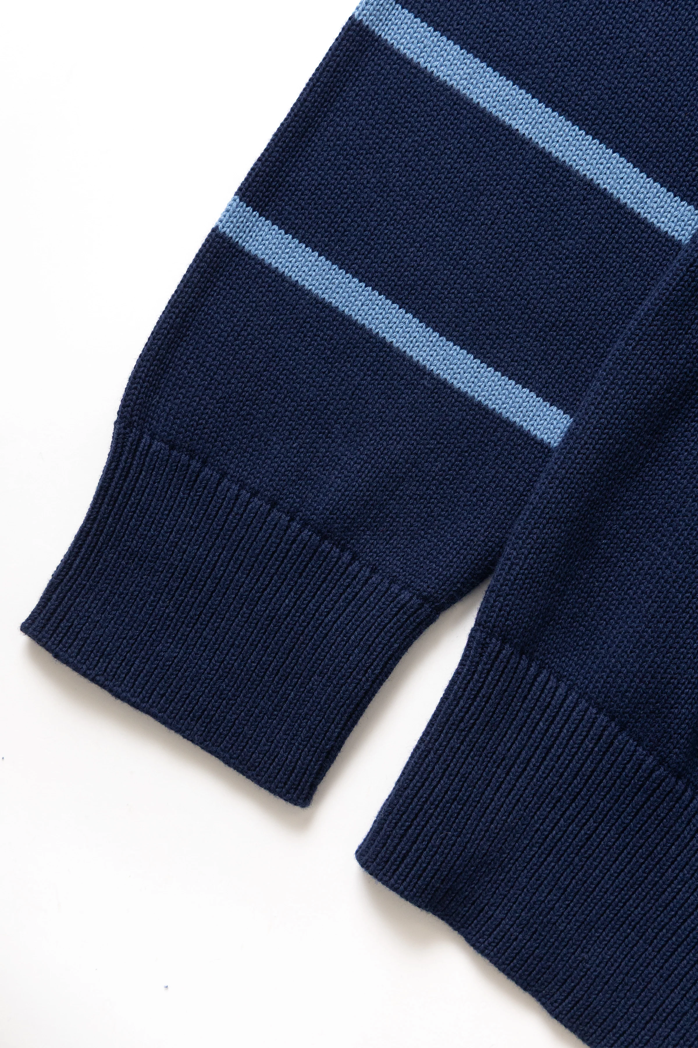 Blacksmith - Banded Sleeve Sweater - Navy - Image 9