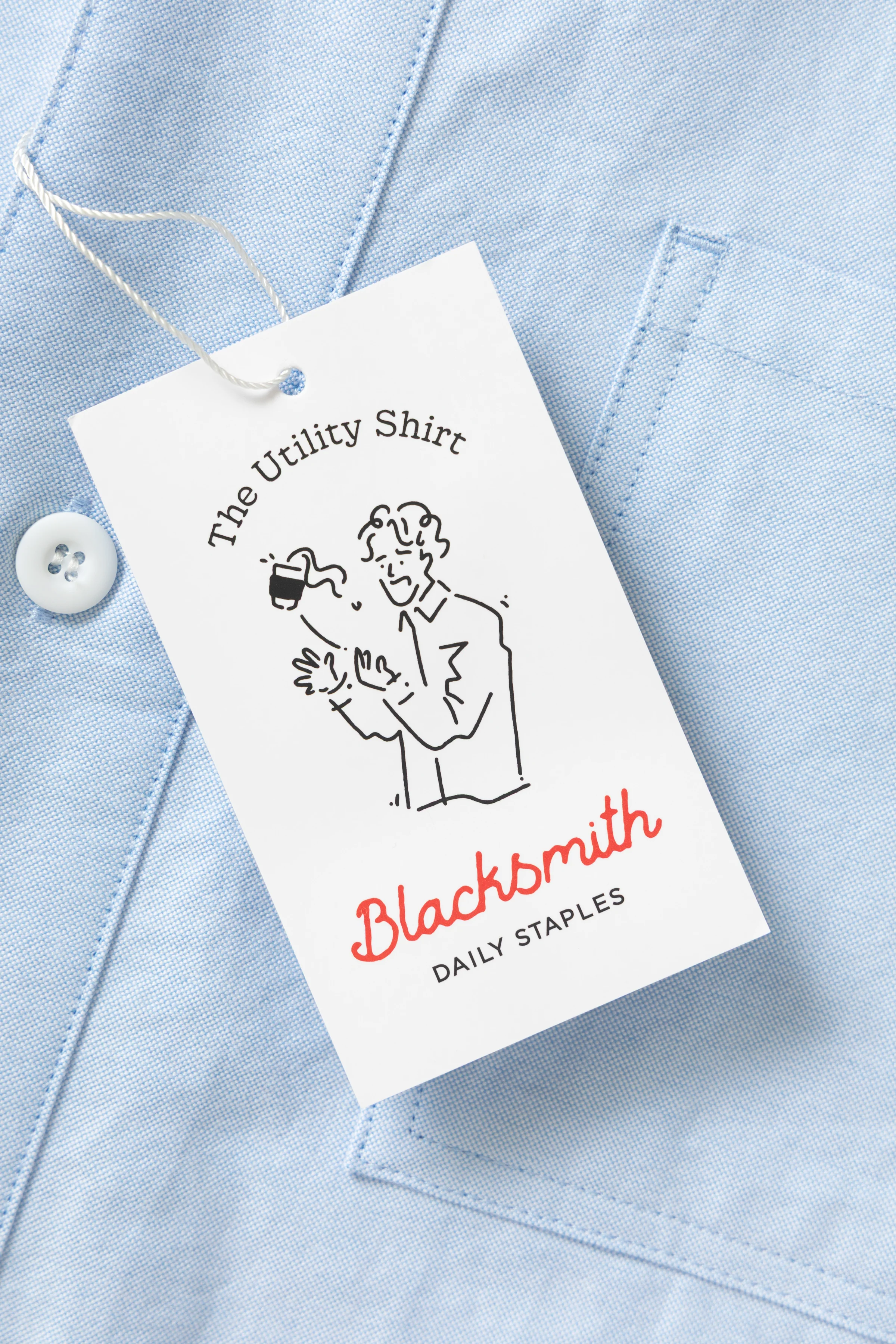 Blacksmith - 'Boxford' Short Sleeve Utility Shirt - Blue - Image 6