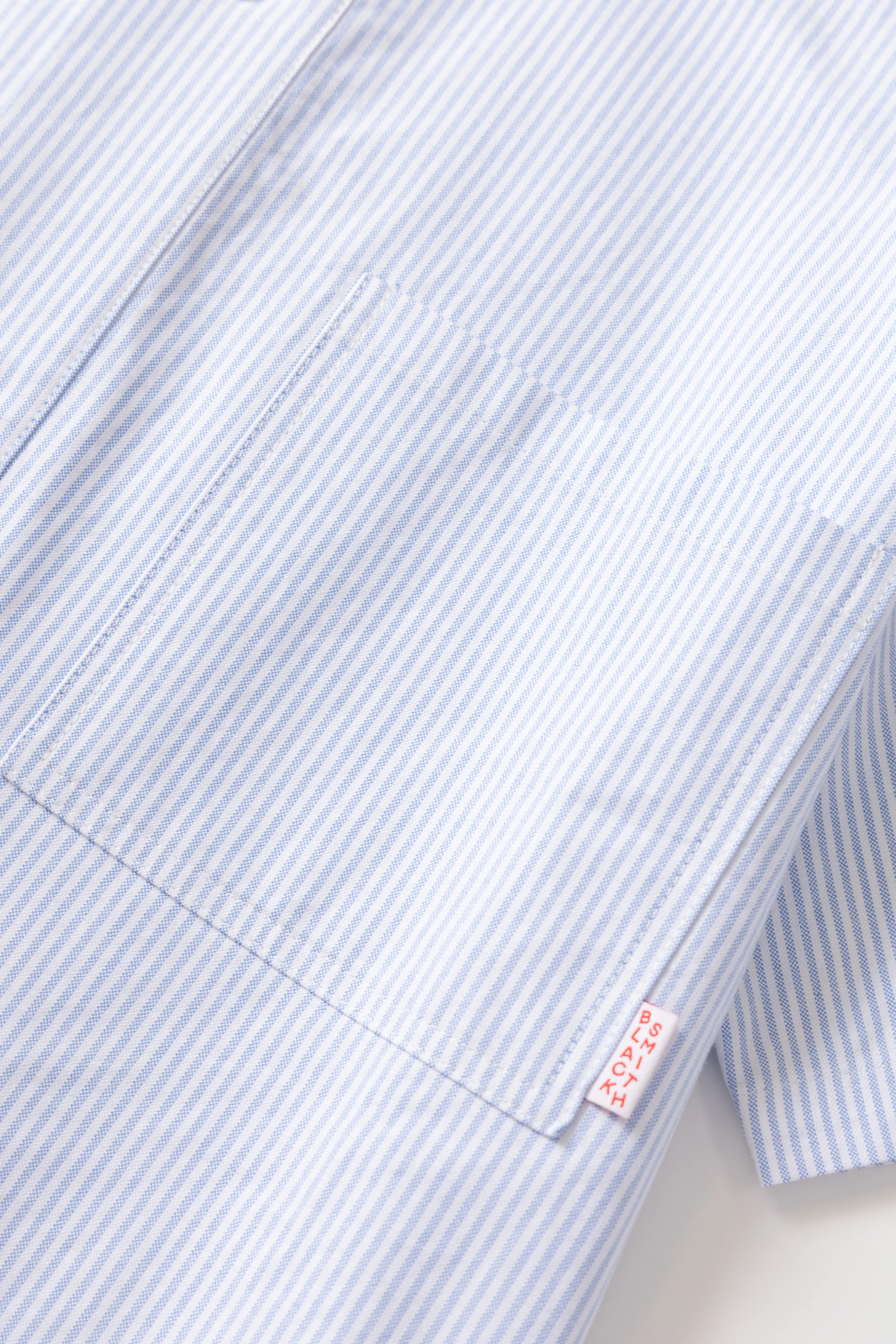 Blacksmith - 'Boxford' Short Sleeve Utility Shirt - Blue Stripe - Image 8