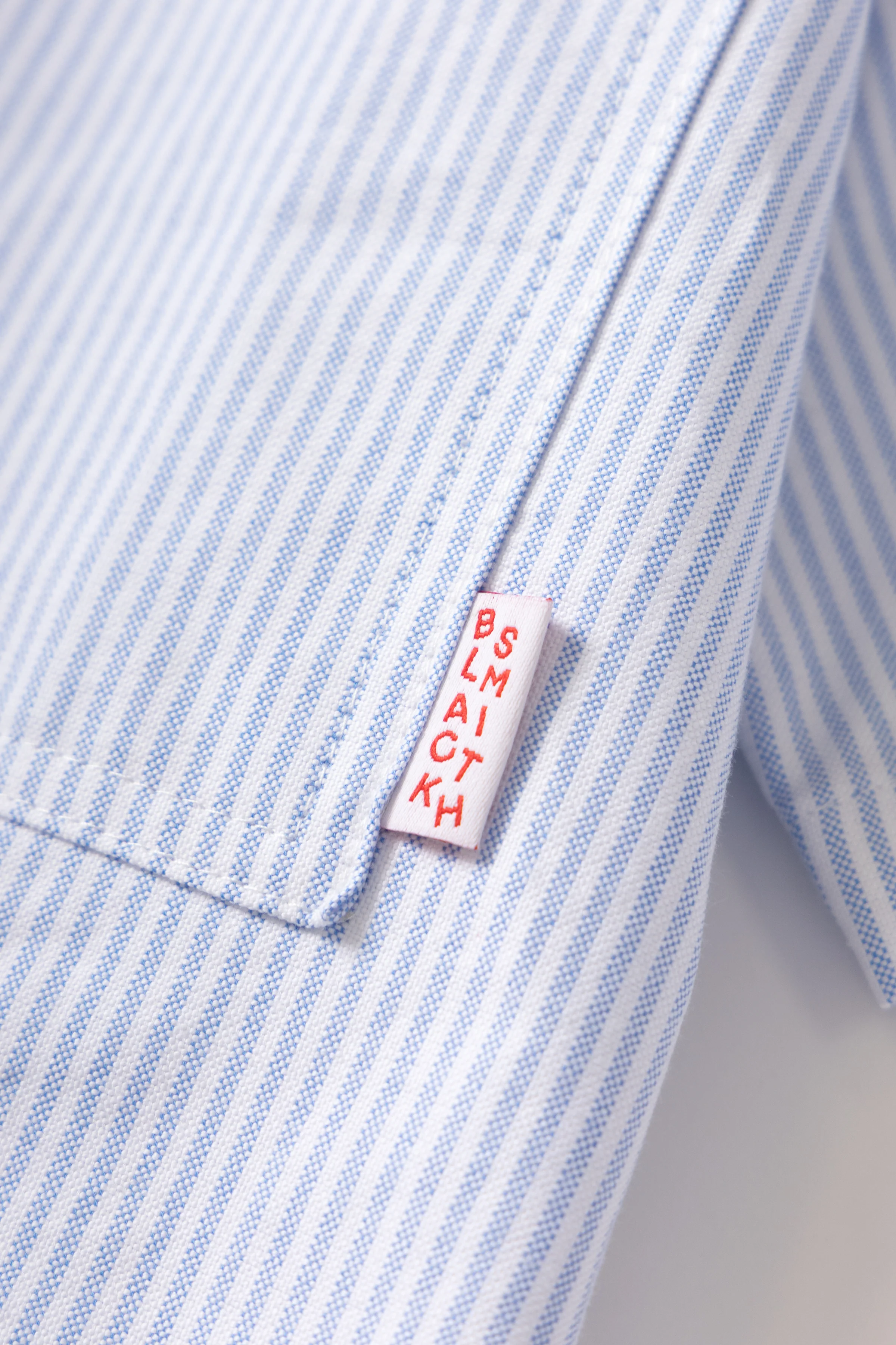 Blacksmith - 'Boxford' Short Sleeve Utility Shirt - Blue Stripe - Image 9