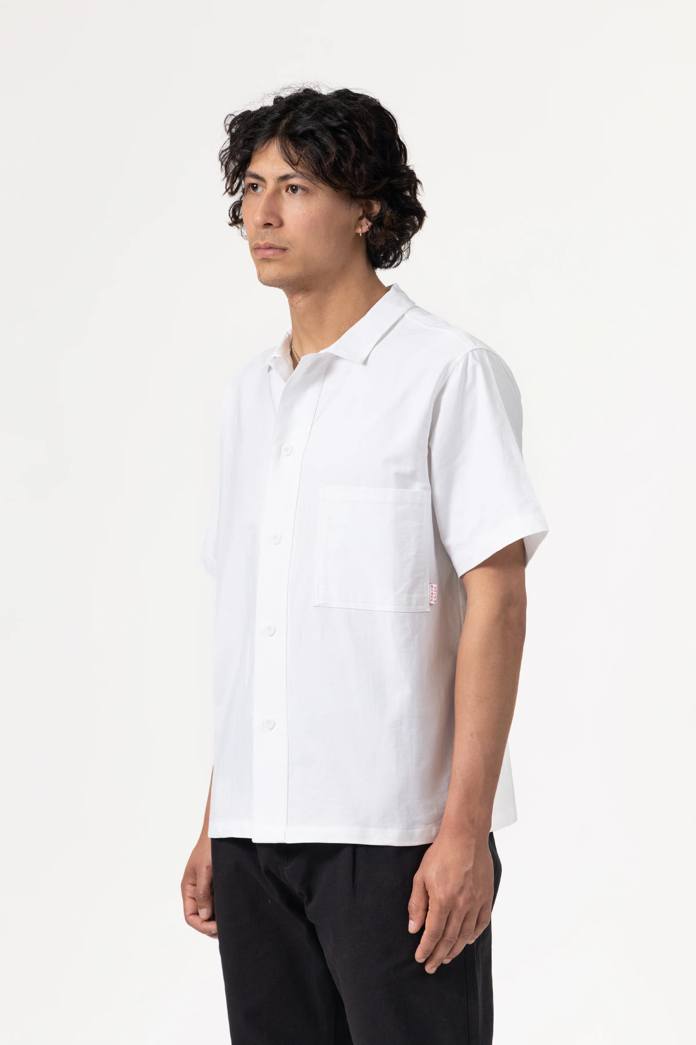 Blacksmith - 'Boxford' Short Sleeve Utility Shirt - White - Image 3