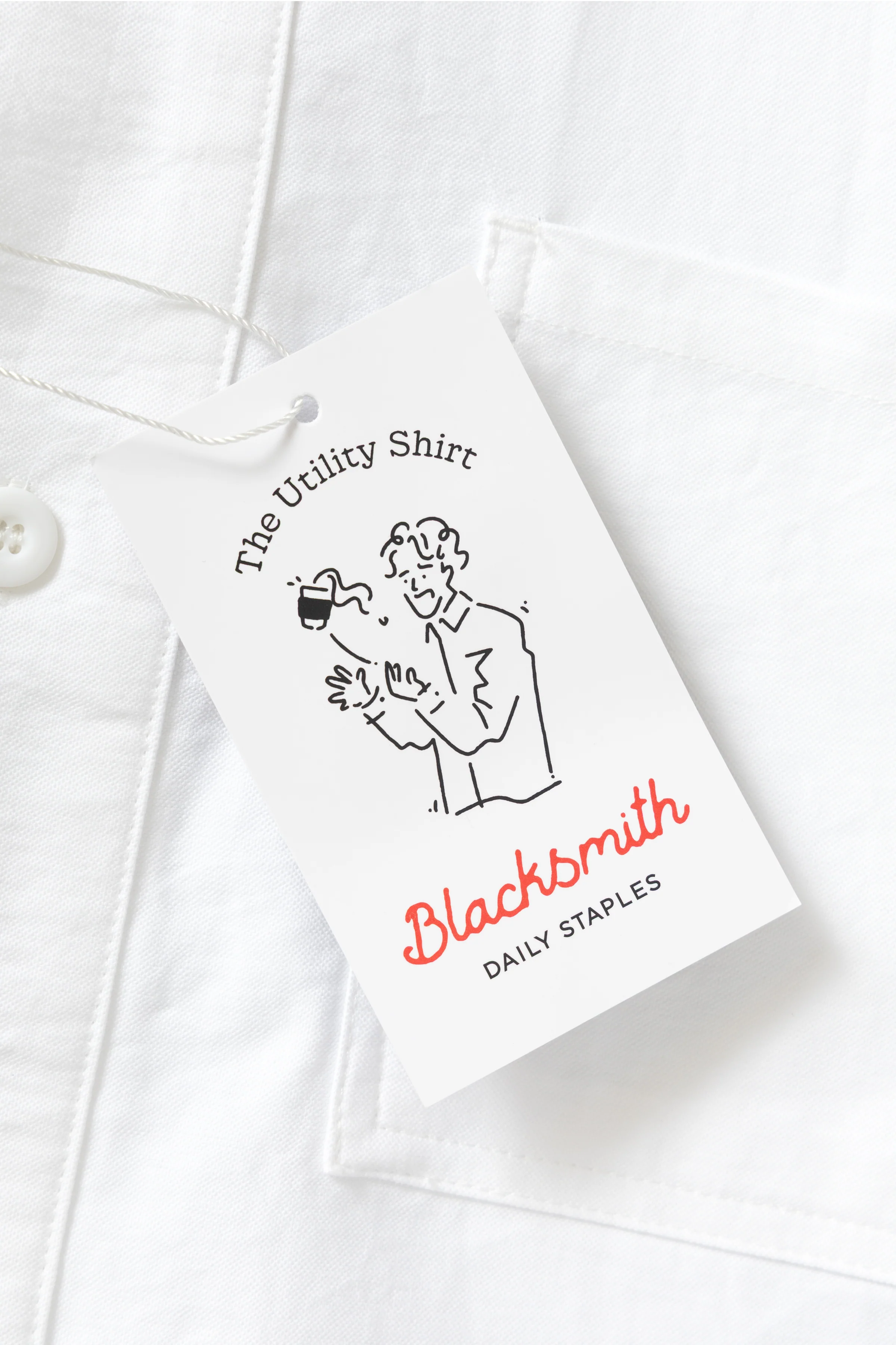Blacksmith - 'Boxford' Short Sleeve Utility Shirt - White - Image 5