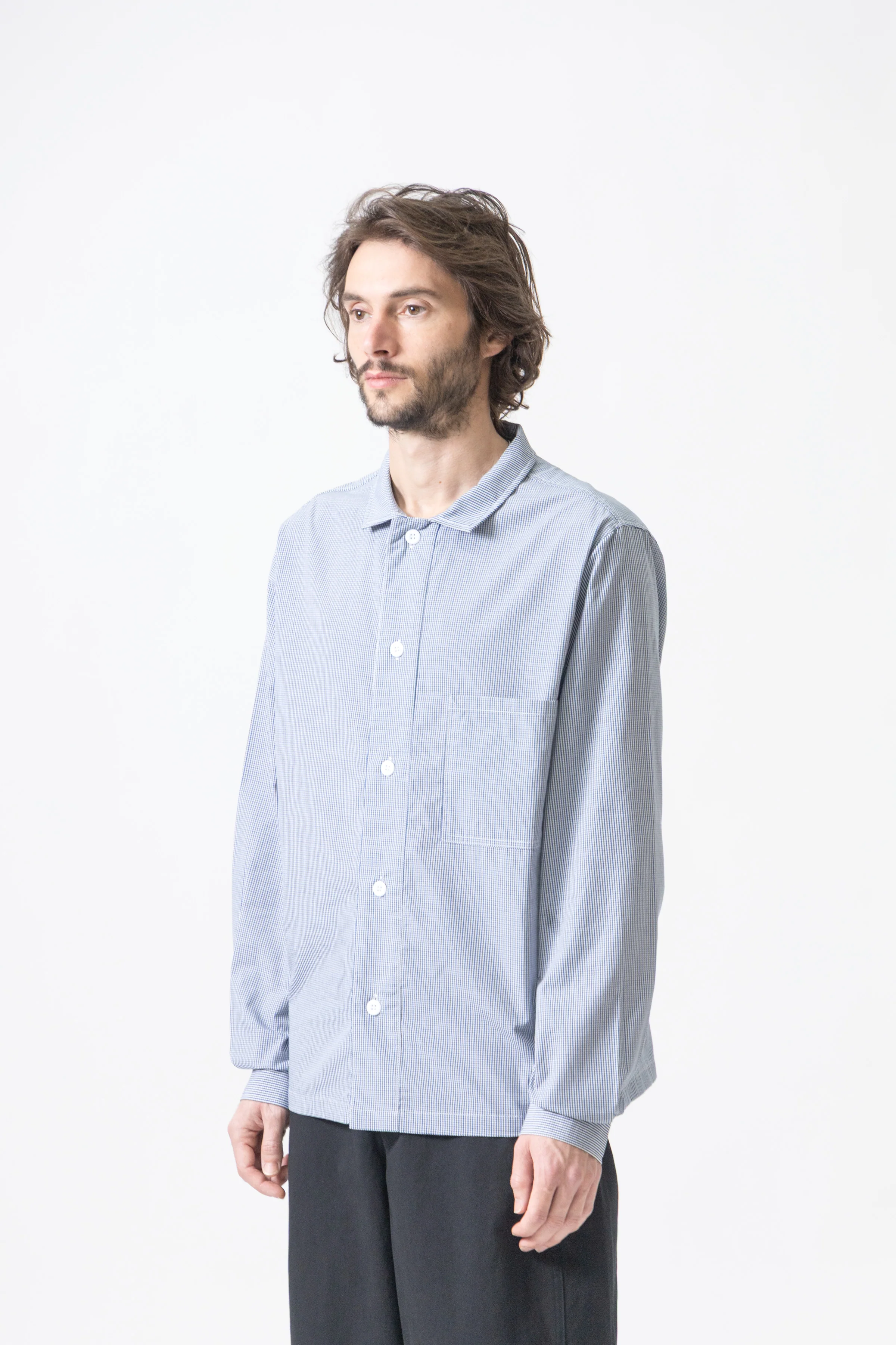 Blacksmith - 'Boxford' Utility Shirt - Blue Check - Image 3