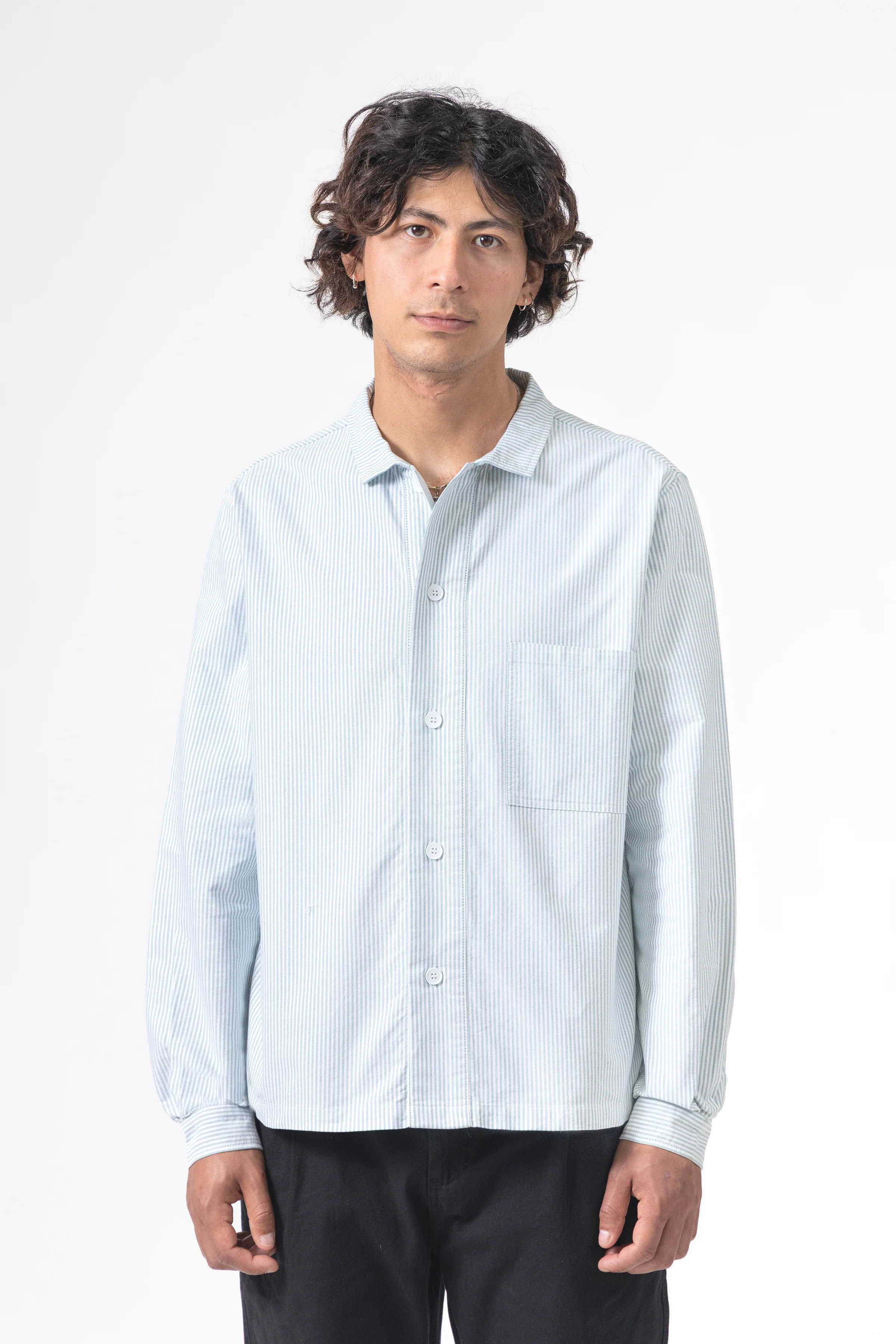 Blacksmith - 'Boxford' Utility Shirt - Green Stripe - Image 2