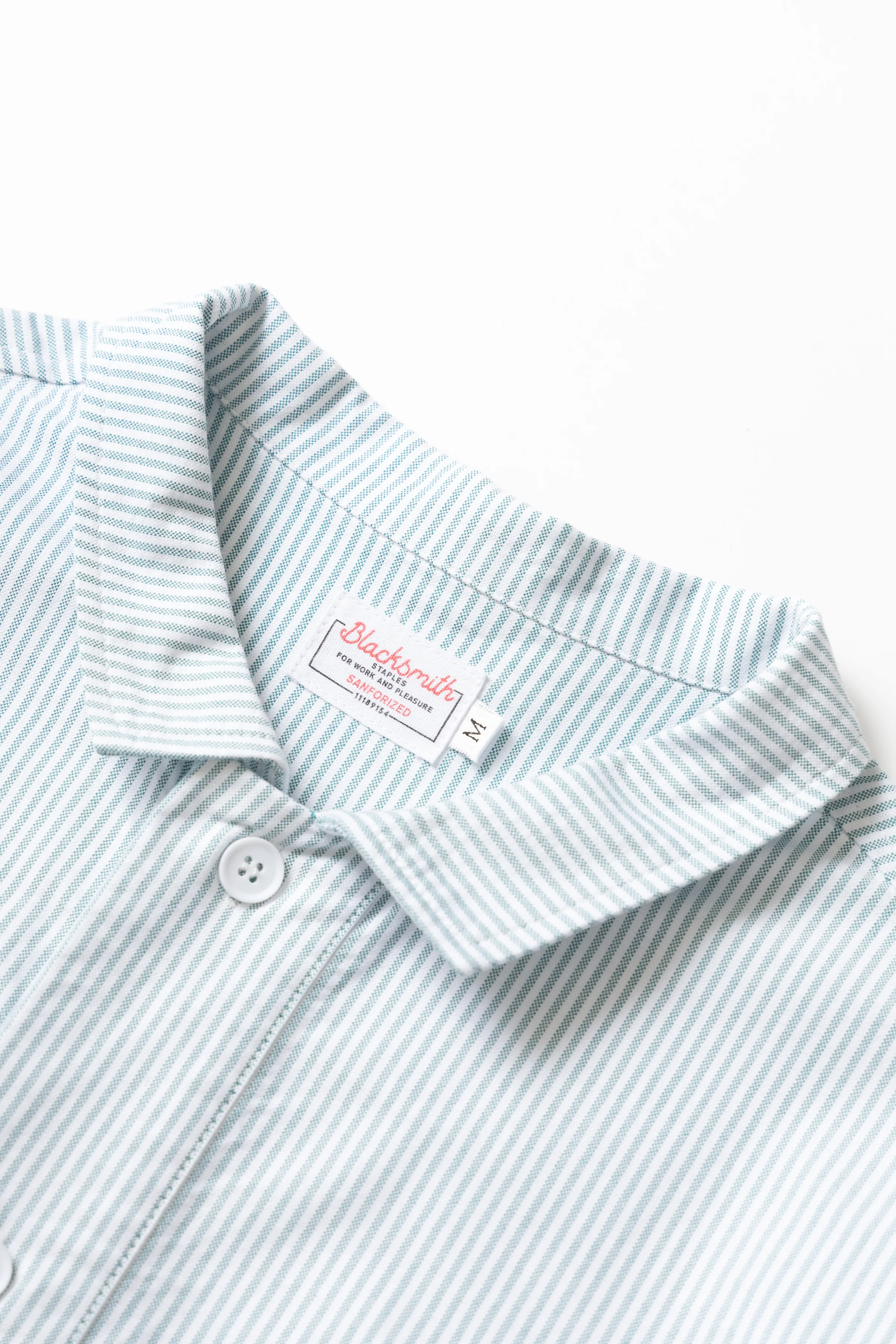 Blacksmith - 'Boxford' Utility Shirt - Green Stripe - Image 7