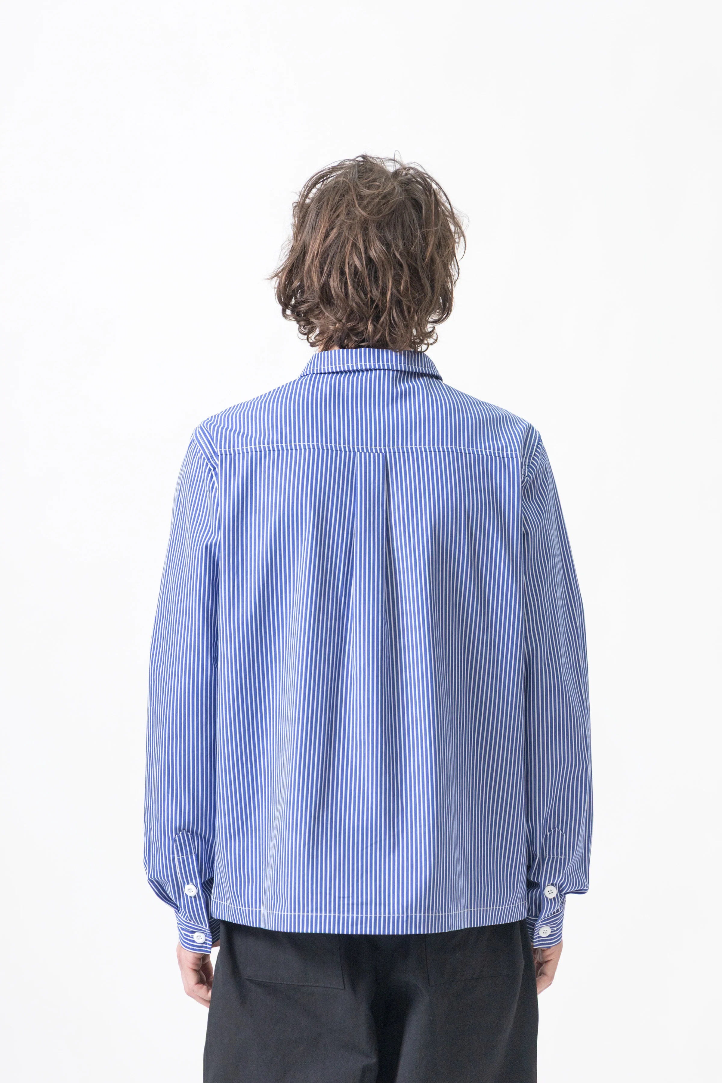 Blacksmith - 'Boxford' Utility Shirt - Thick Blue Stripe - Image 4