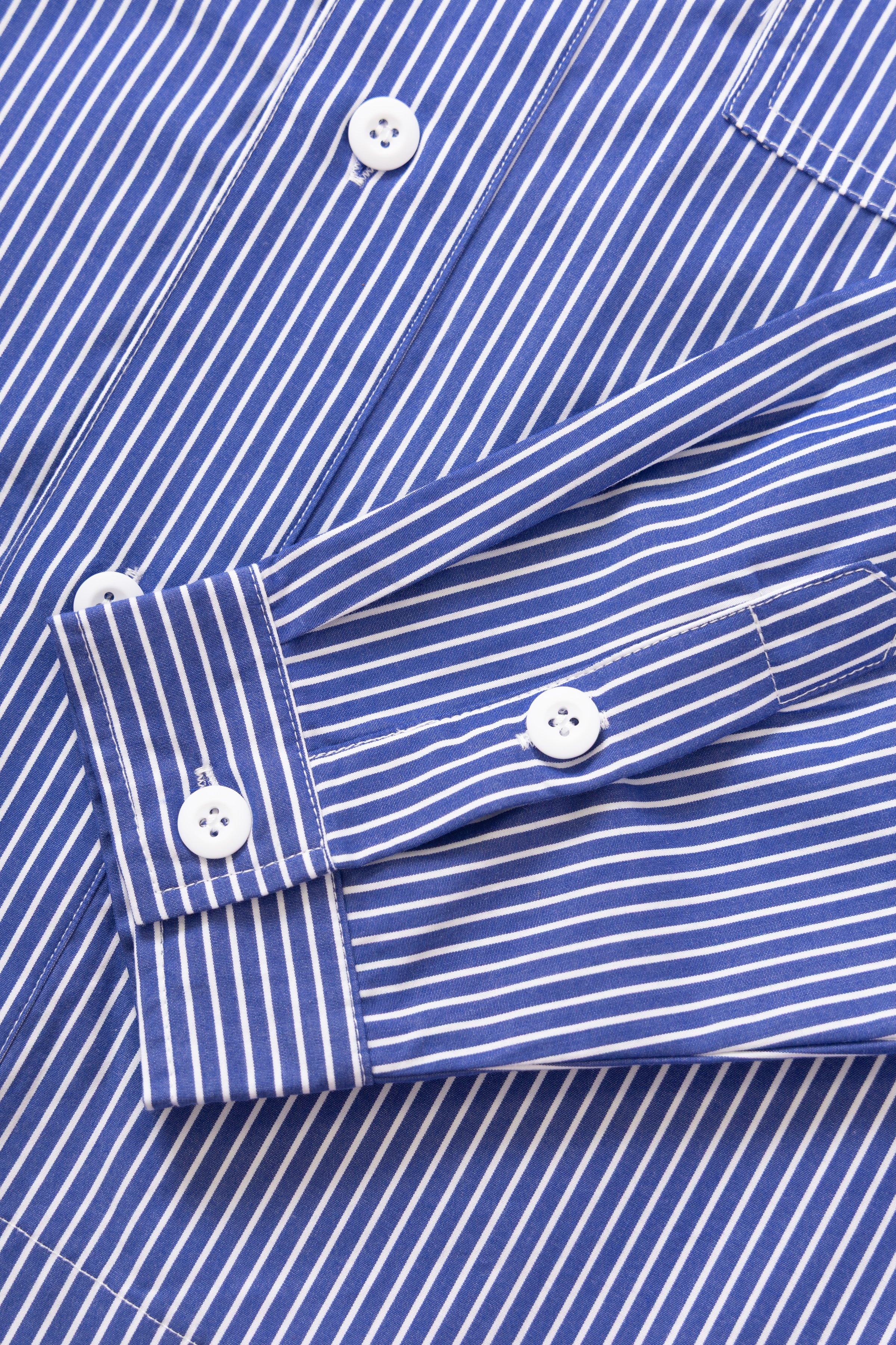 Blacksmith - 'Boxford' Utility Shirt - Thick Blue Stripe - Image 7