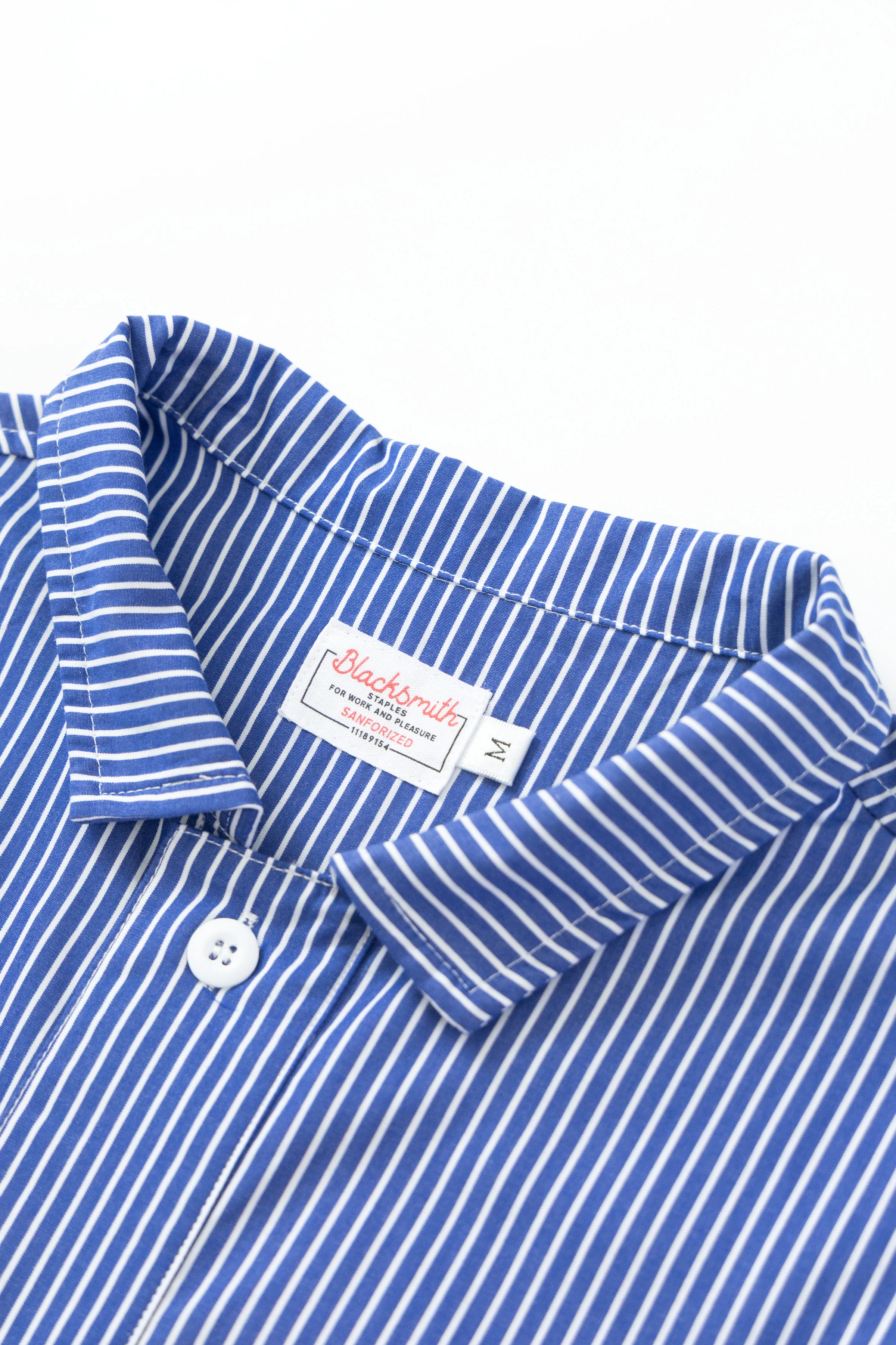 Blacksmith - 'Boxford' Utility Shirt - Thick Blue Stripe - Image 9