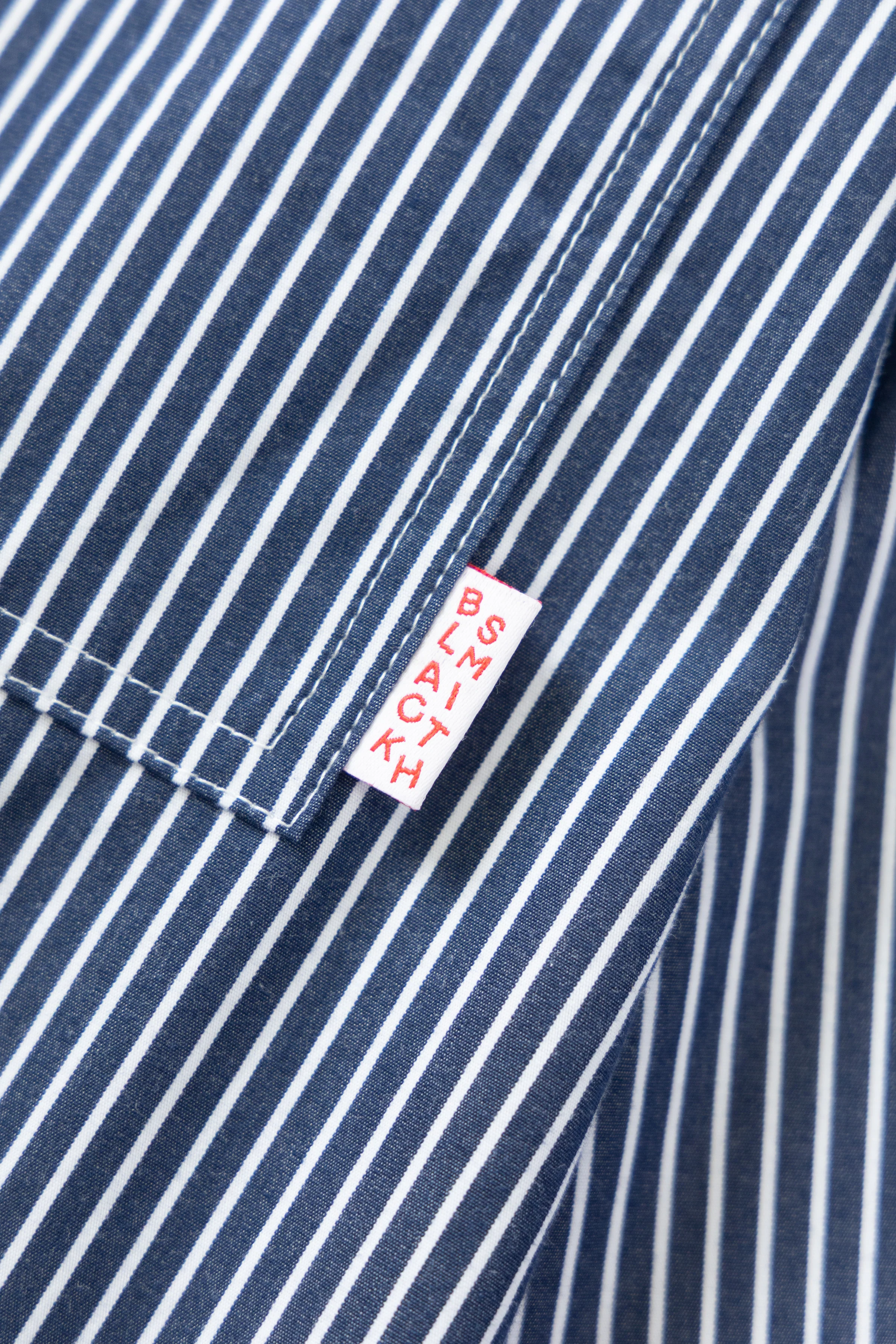 Blacksmith - 'Boxford' Utility Shirt - Thick Navy Stripe - Image 11