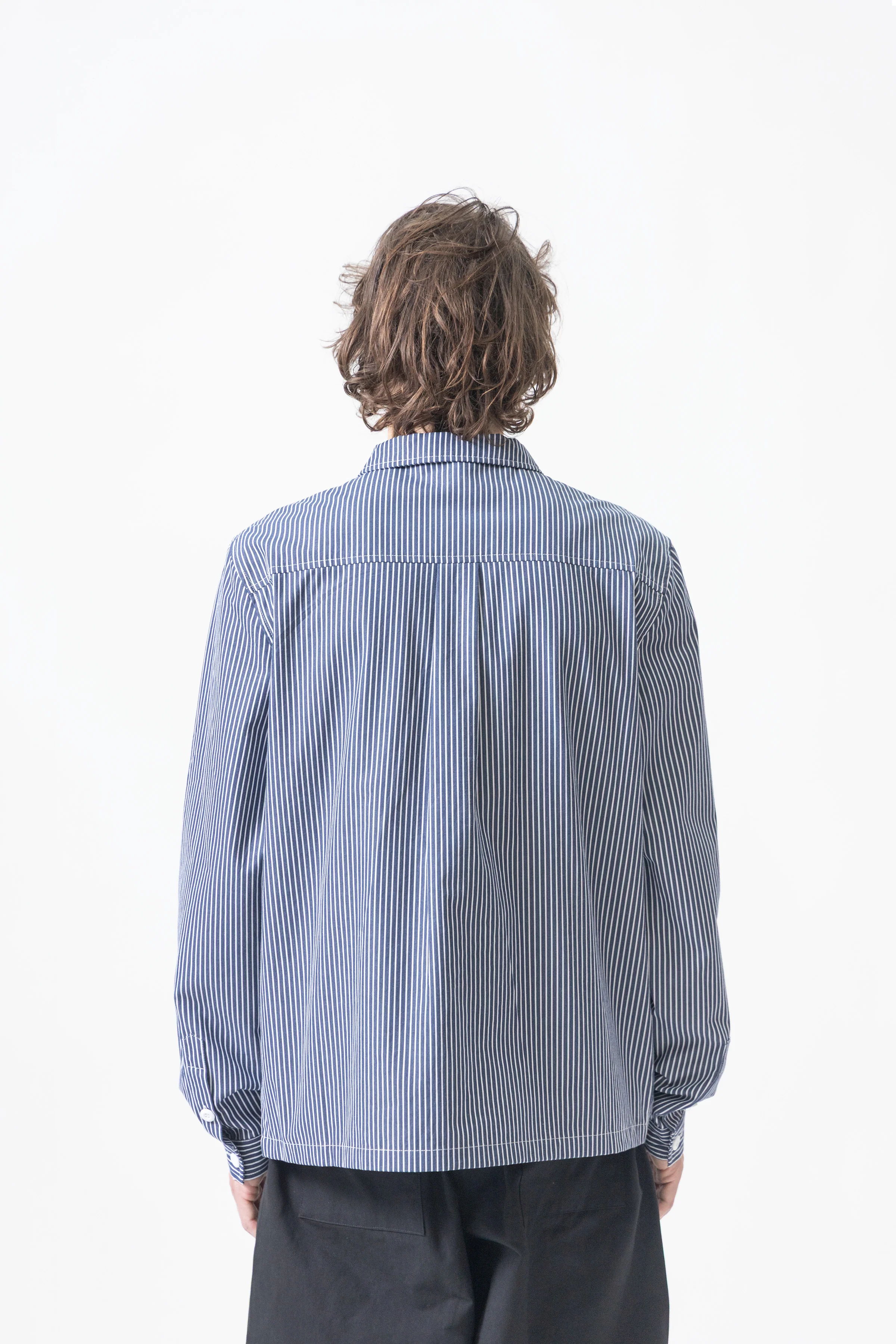 Blacksmith - 'Boxford' Utility Shirt - Thick Navy Stripe - Image 4