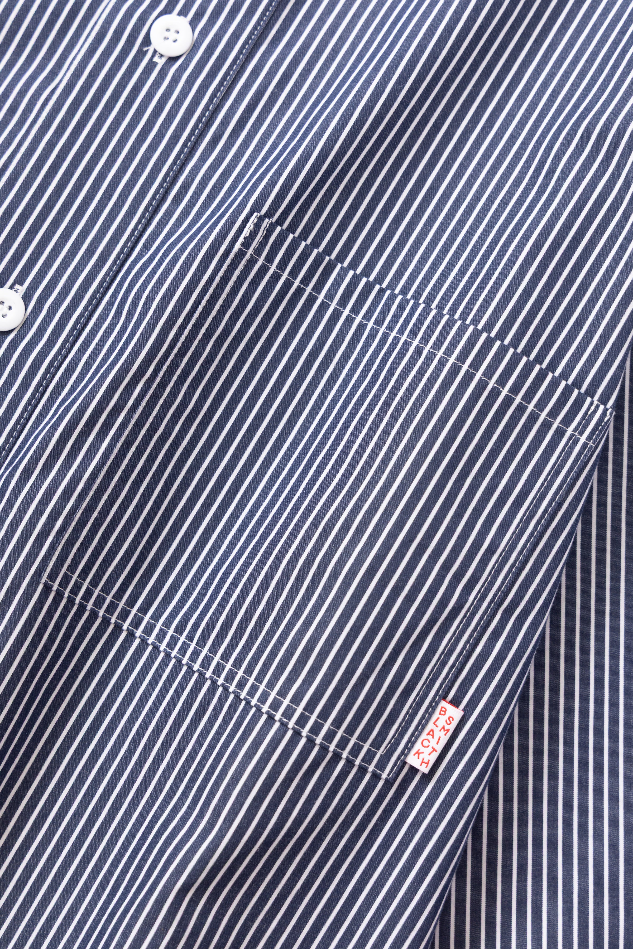 Blacksmith - 'Boxford' Utility Shirt - Thick Navy Stripe - Image 7