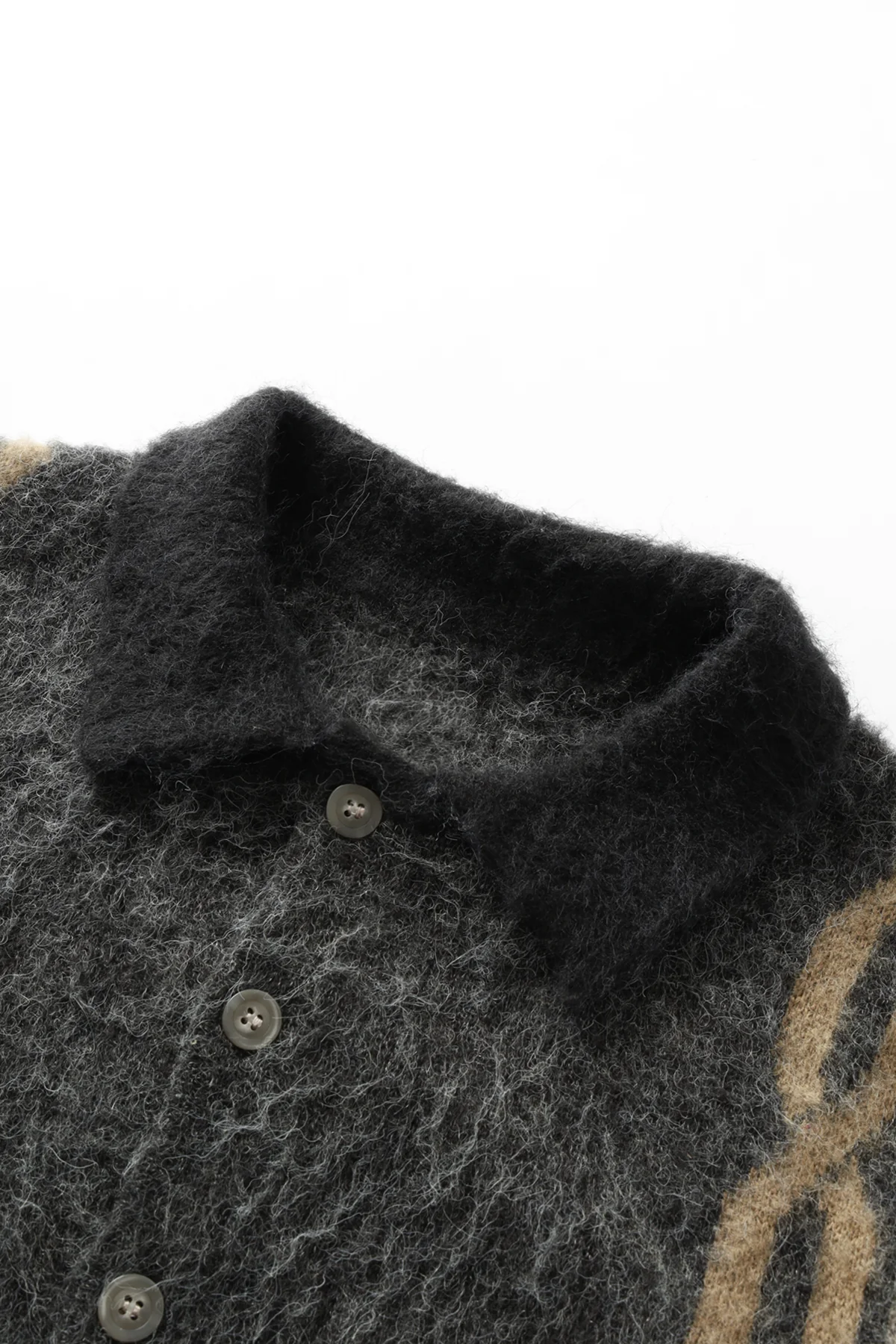 Blacksmith - Chainlink Mohair Cardigan - Grey - Image 3