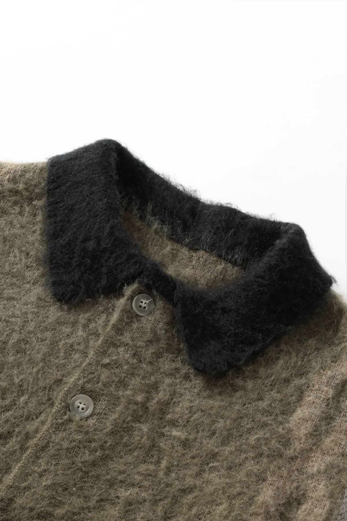 Blacksmith - Chainlink Mohair Cardigan - Olive - Image 3