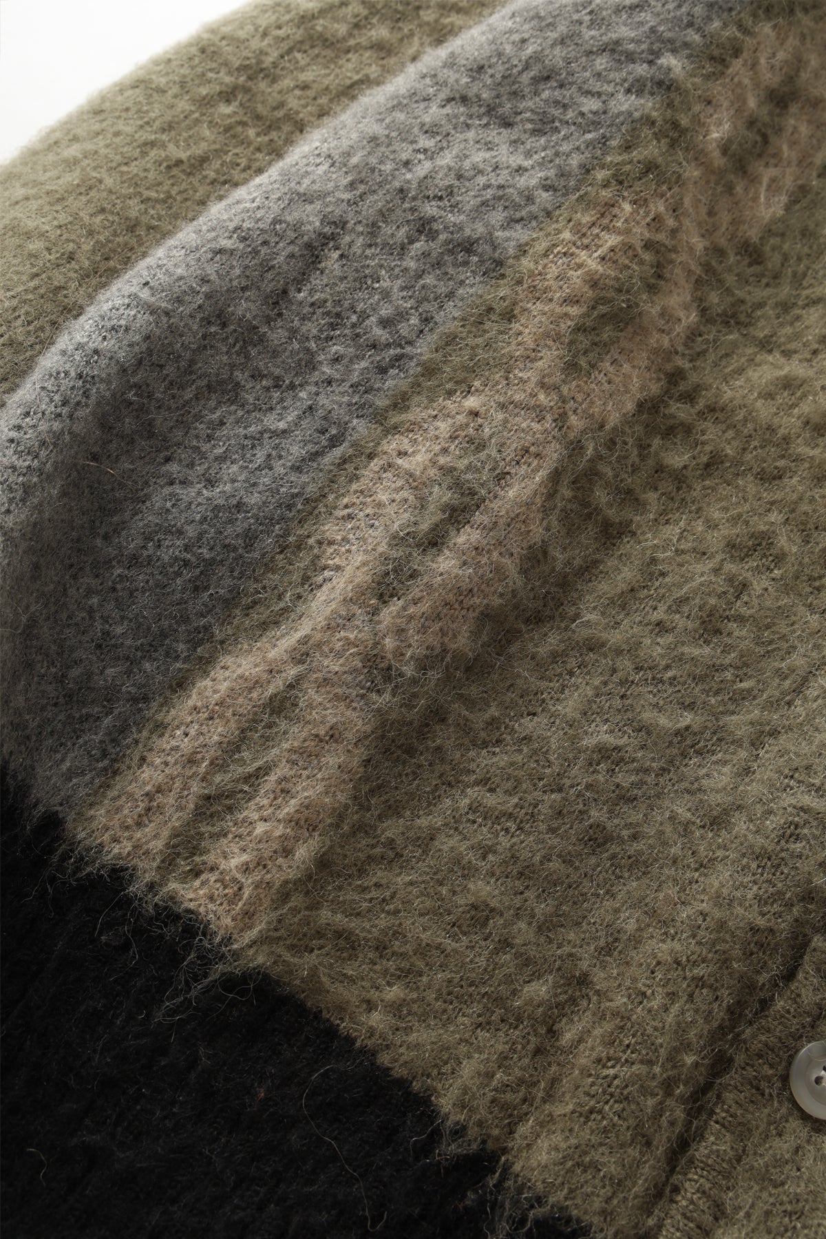 Blacksmith - Chainlink Mohair Cardigan - Olive - Image 4