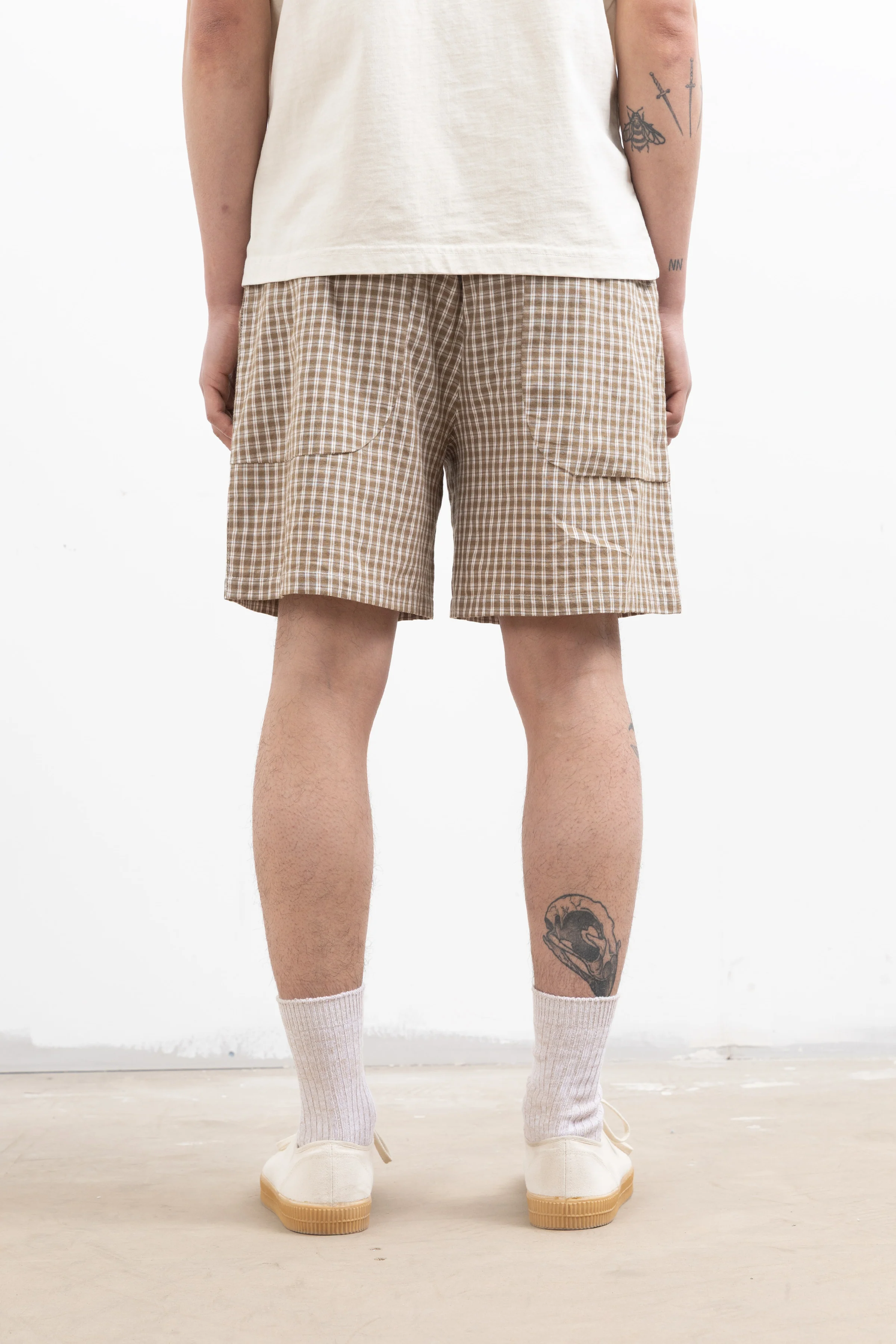 Blacksmith - Check Club Shorts - Tan - Image 4