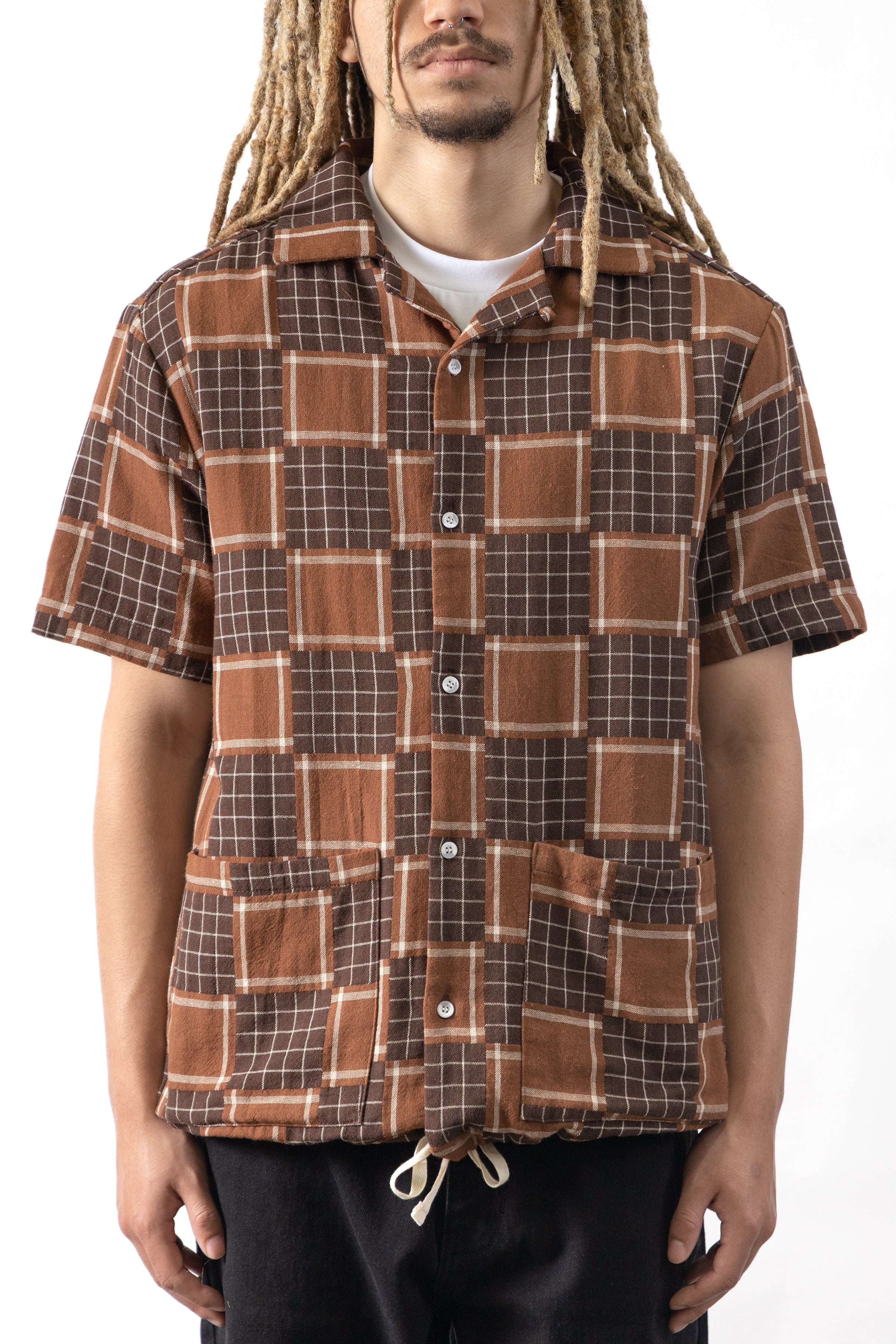 Blacksmith - Check Weave Resort Shirt - Brown - Image 2