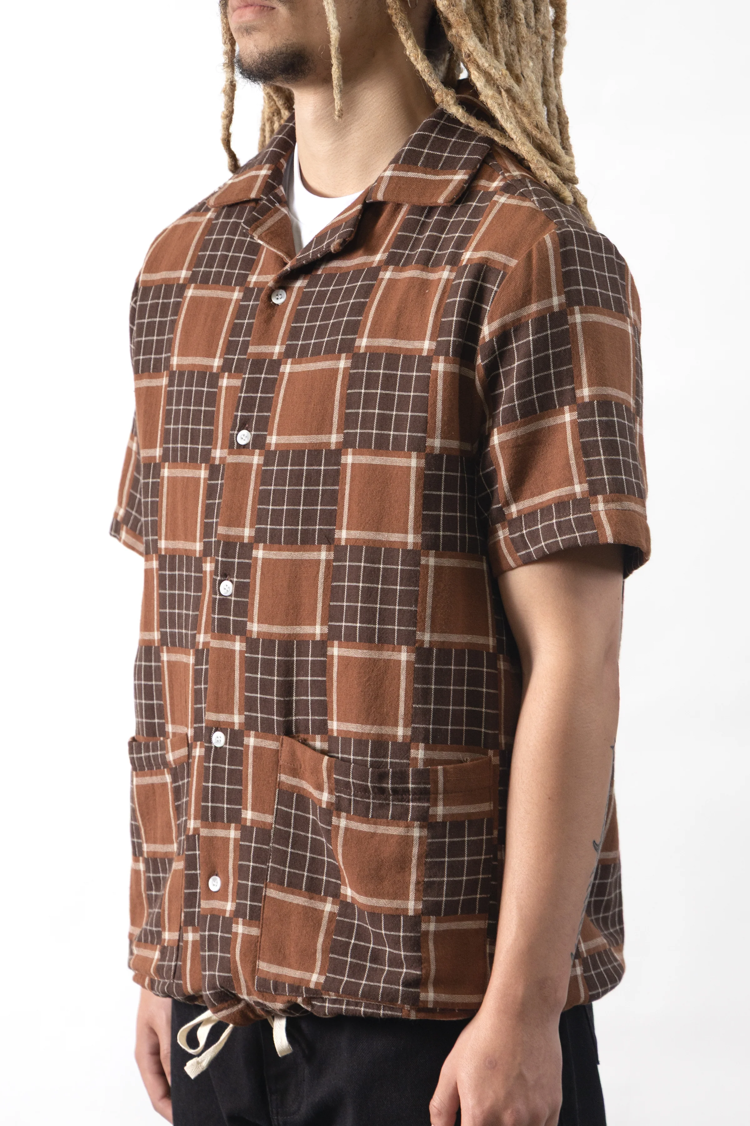 Blacksmith - Check Weave Resort Shirt - Brown - Image 3
