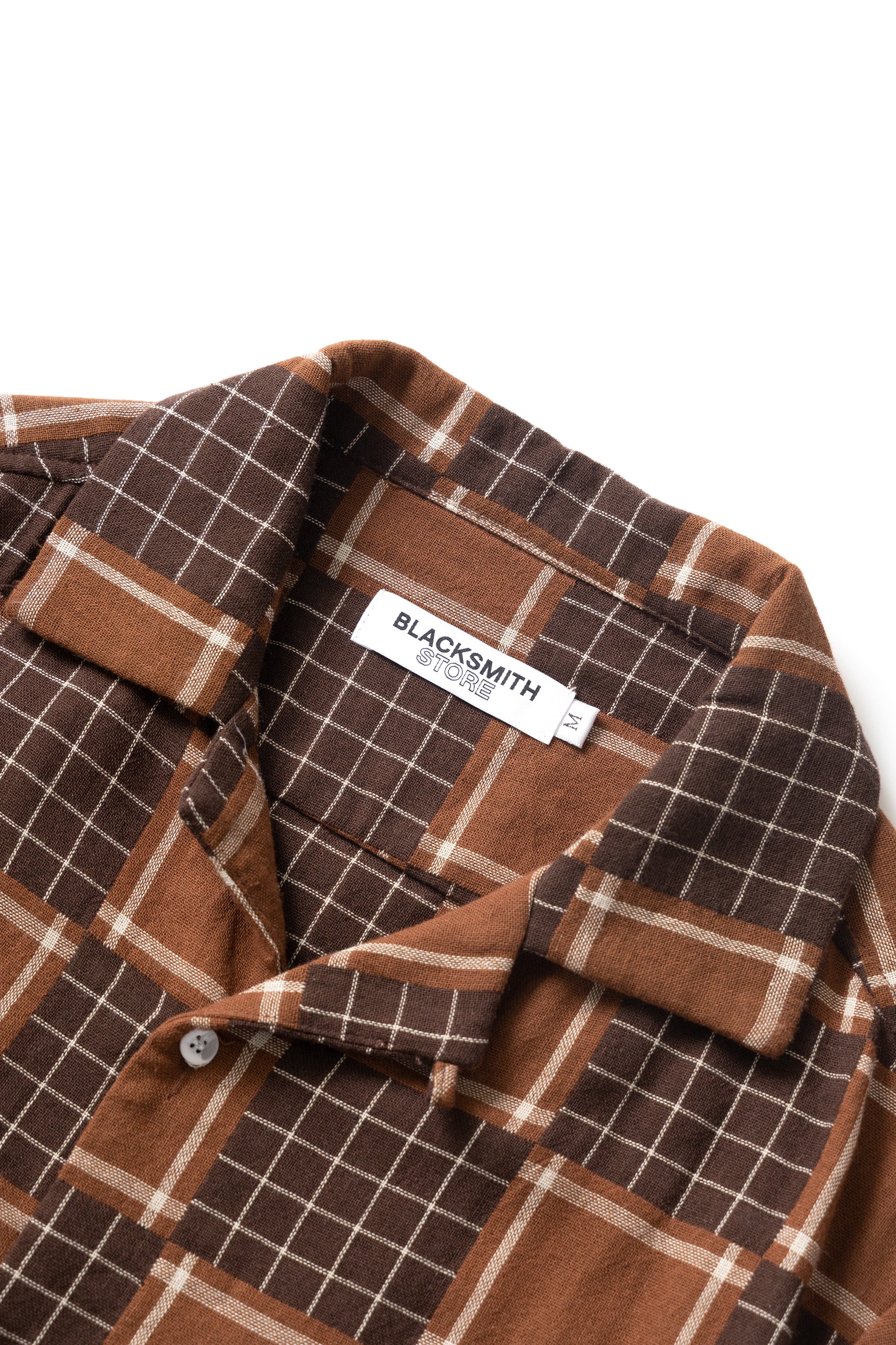 Blacksmith - Check Weave Resort Shirt - Brown - Image 6