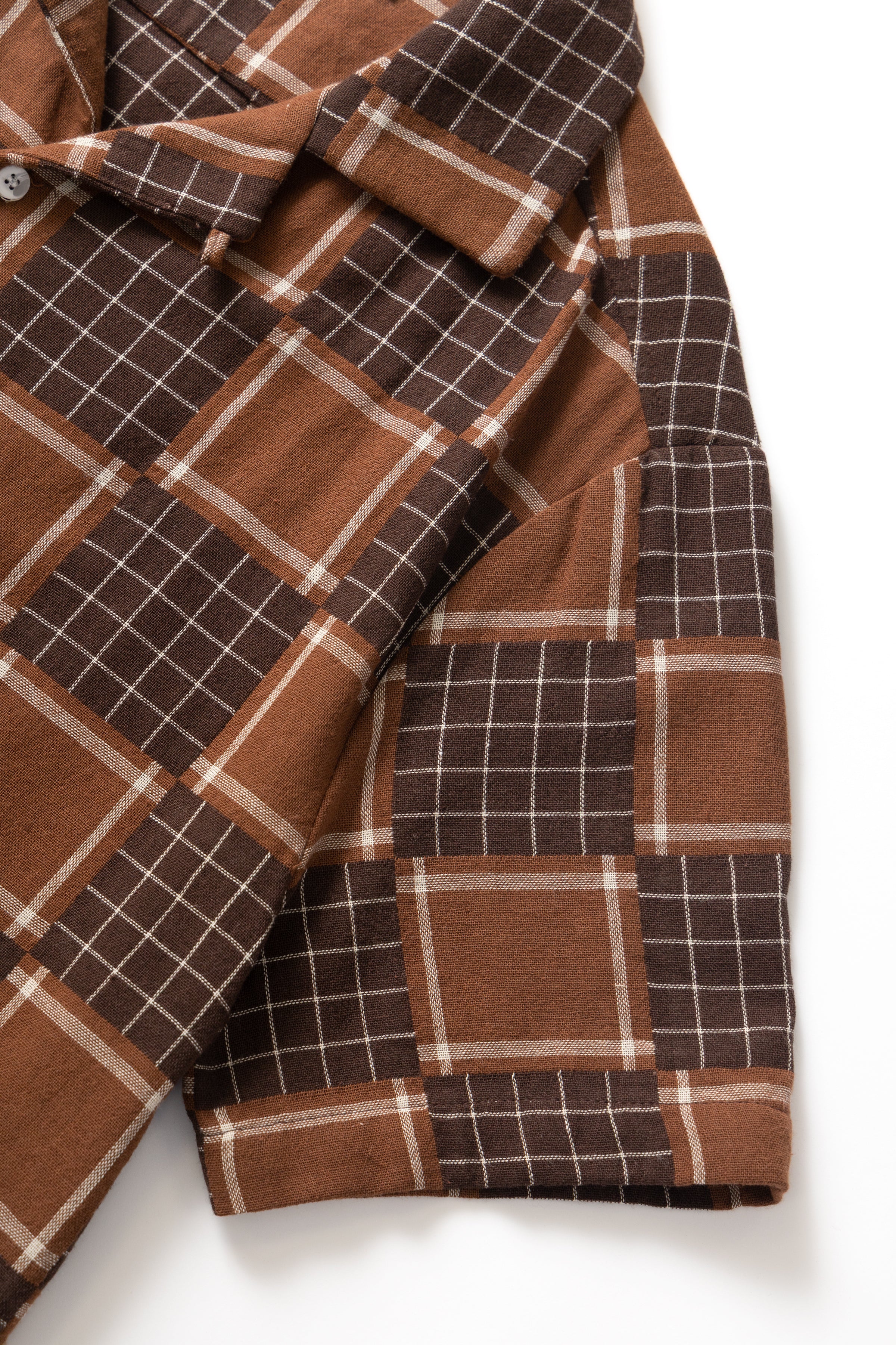 Blacksmith - Check Weave Resort Shirt - Brown - Image 7