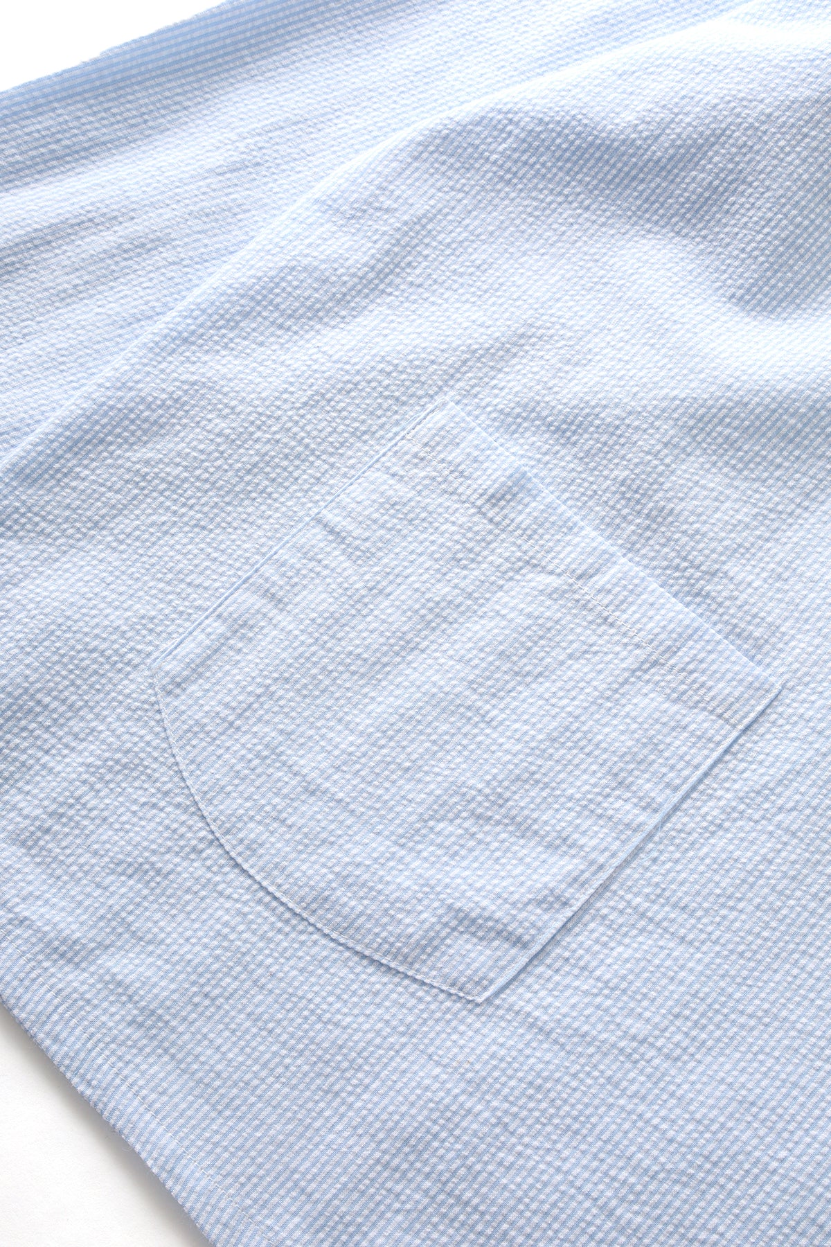 Blacksmith - Long Sleeved Popover Shirt - Blue Seersucker - Image 5