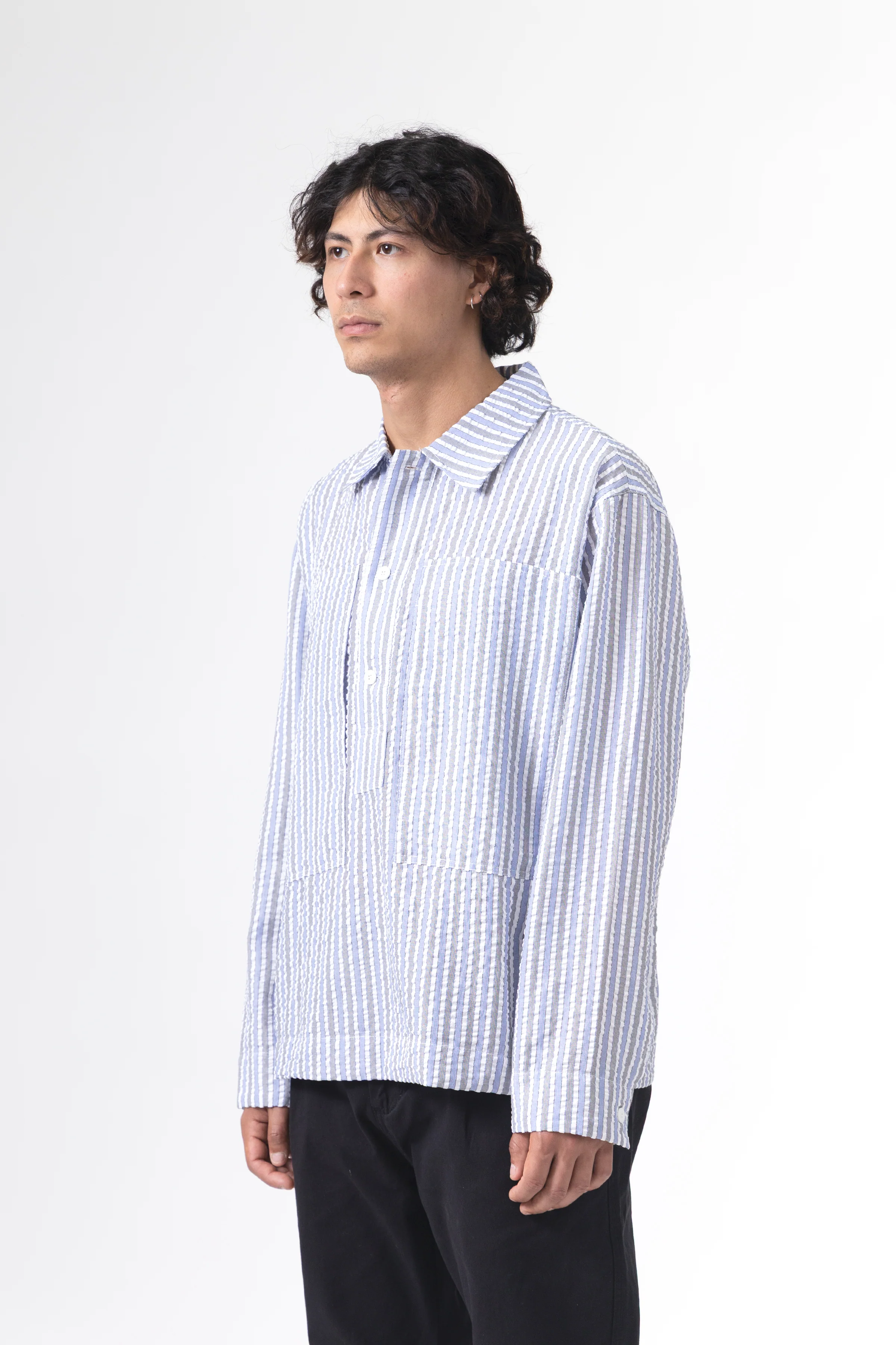 Blacksmith - Striped Military Popover - Blue - Image 3
