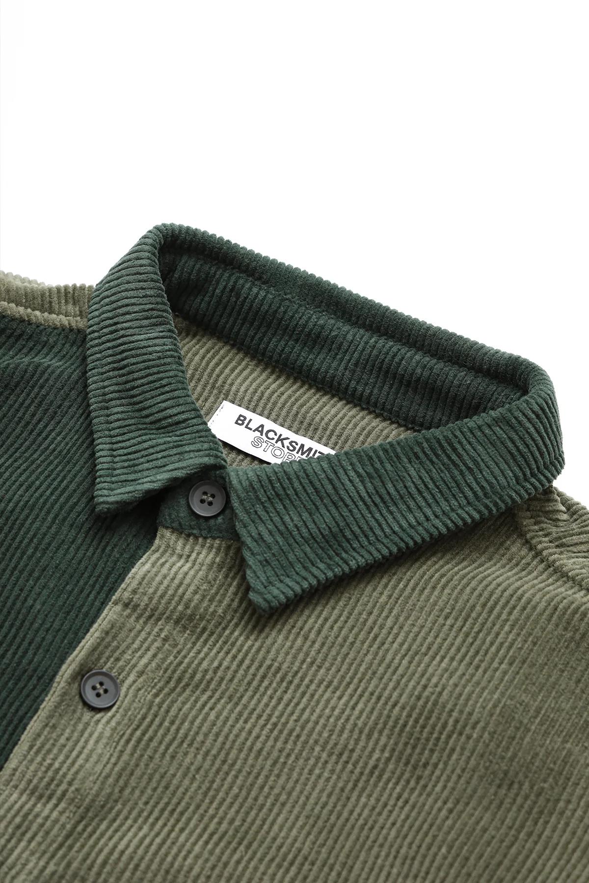 Blacksmith - Patchwork Corduroy Shirt - Green - Image 3