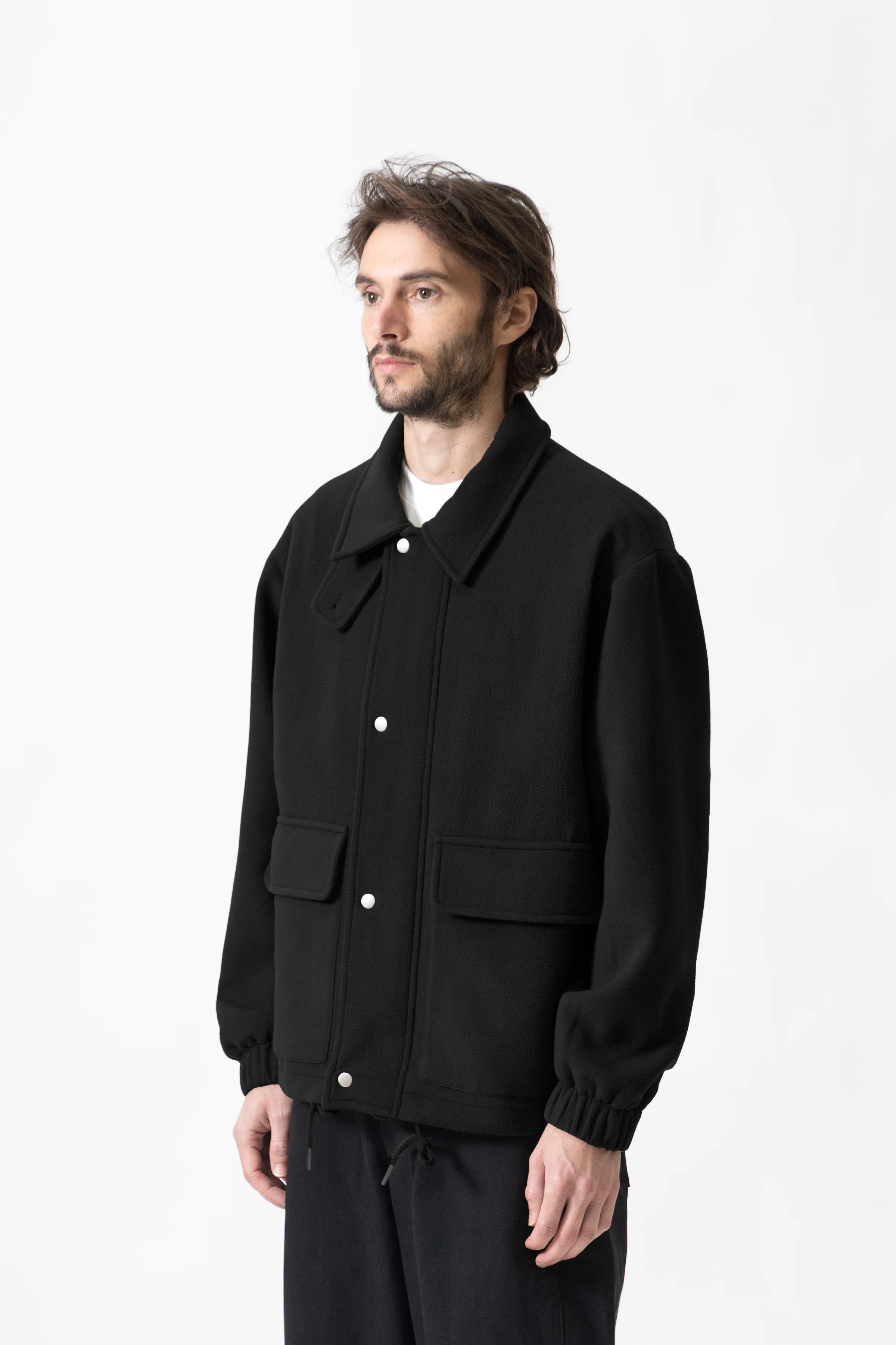 Blacksmith - Polar Fleece Warm Up Jacket - Black - Image 3