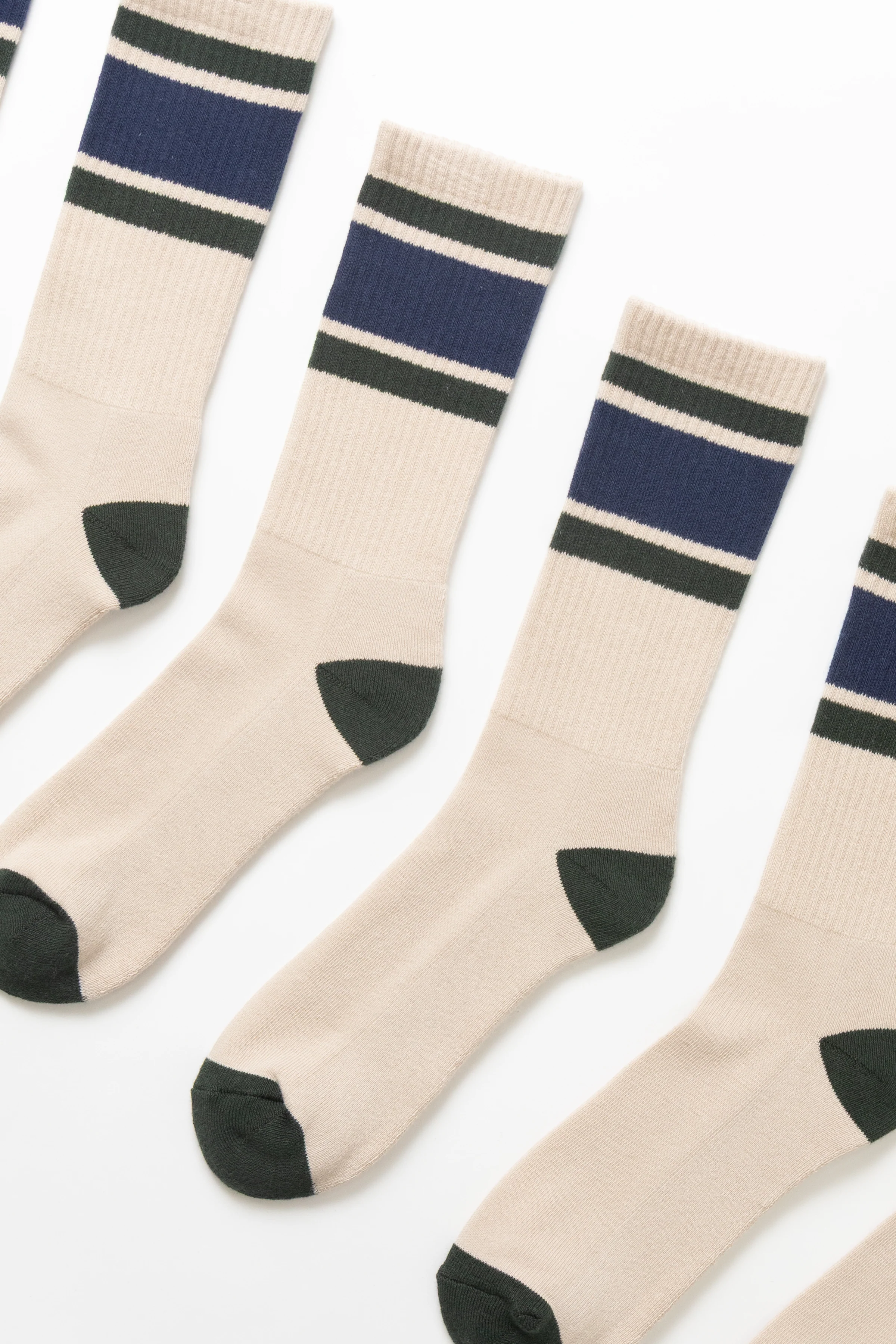 Blacksmith - Ringer Socks Three Pack - Natural - Image 2