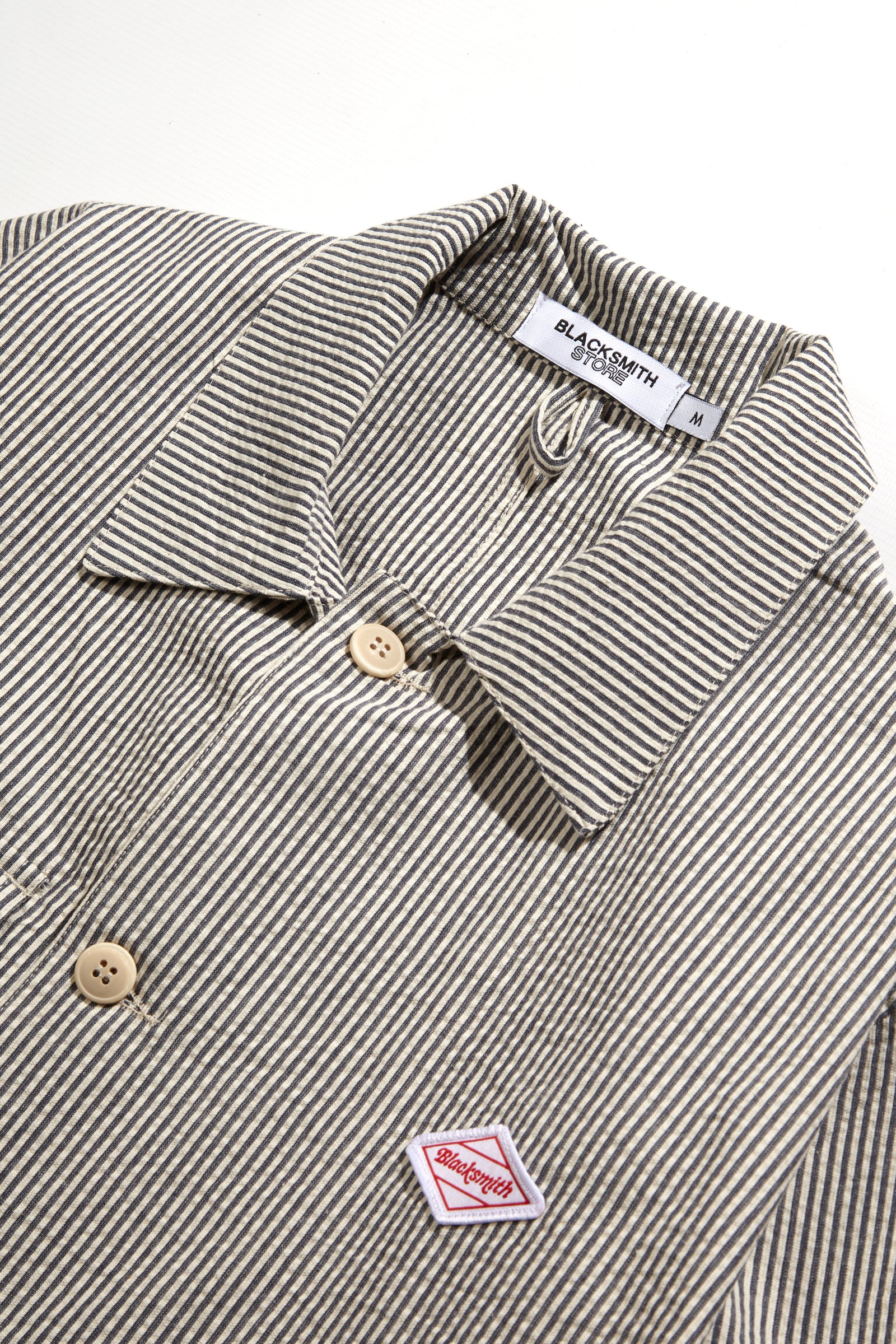 Blacksmith - Seersucker Chore Overshirt - Navy - Image 2