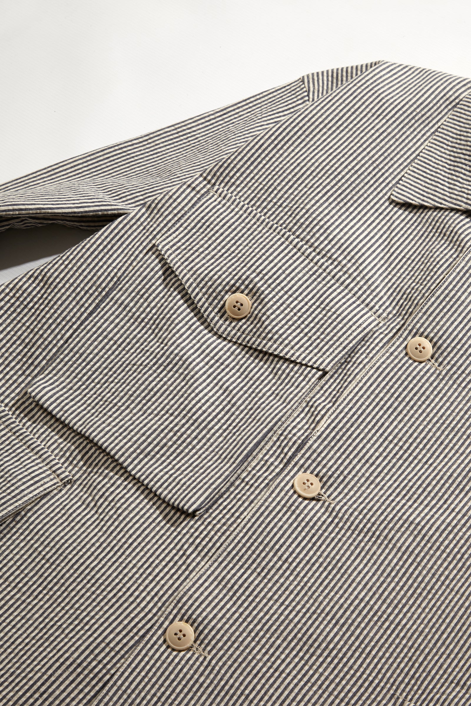 Blacksmith - Seersucker Chore Overshirt - Navy - Image 5