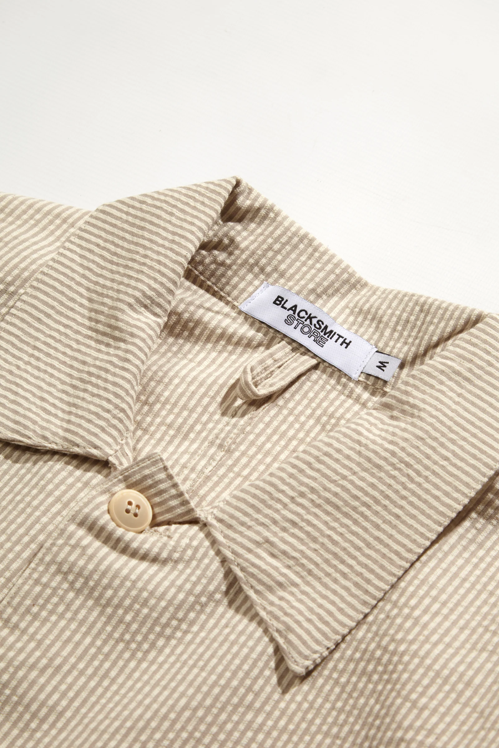 Blacksmith - Seersucker Chore Overshirt - Sand - Image 2