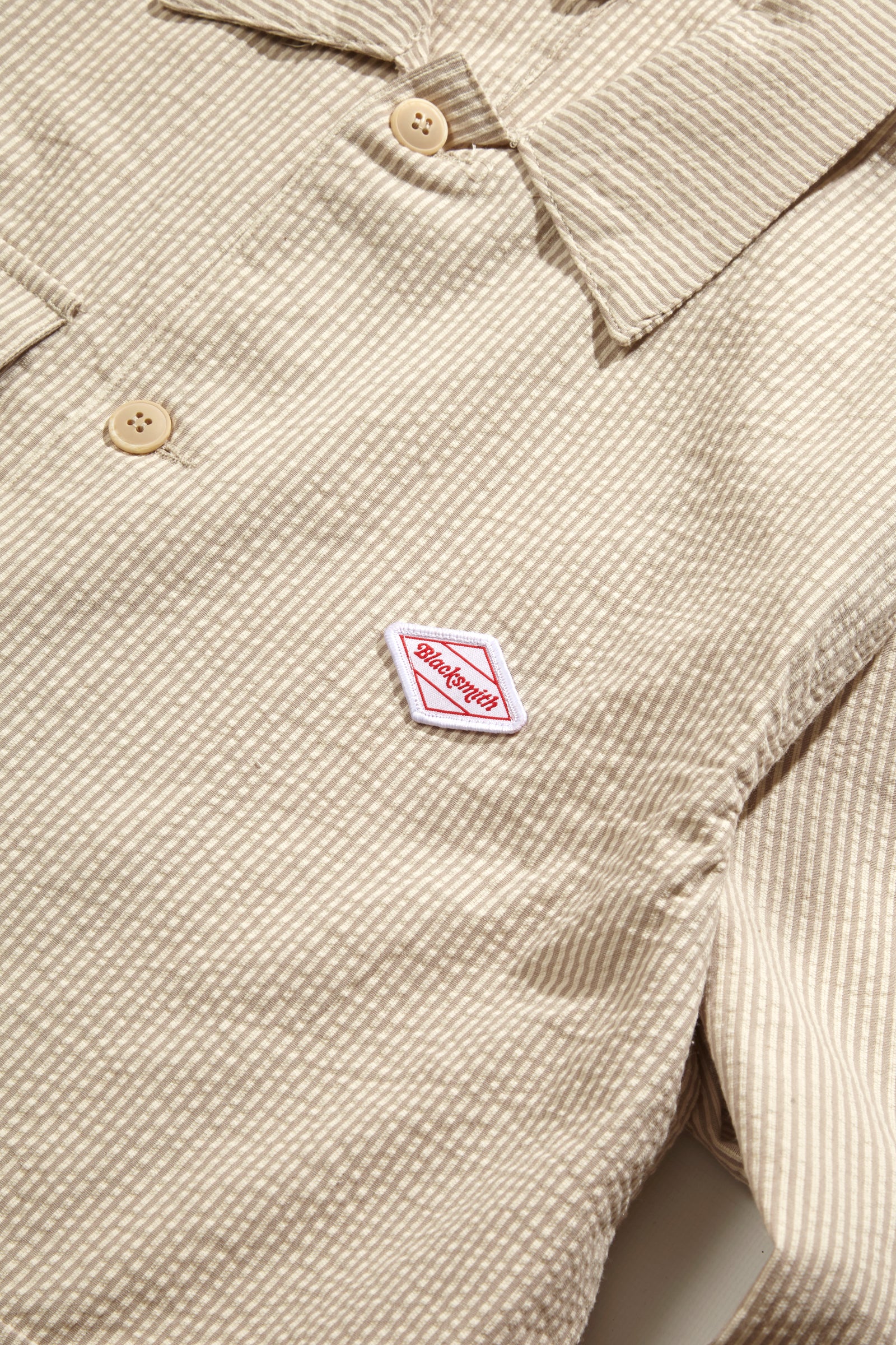 Blacksmith - Seersucker Chore Overshirt - Sand - Image 3