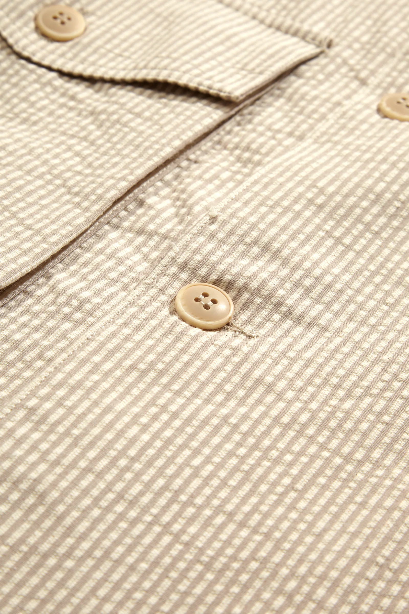 Blacksmith - Seersucker Chore Overshirt - Sand - Image 4