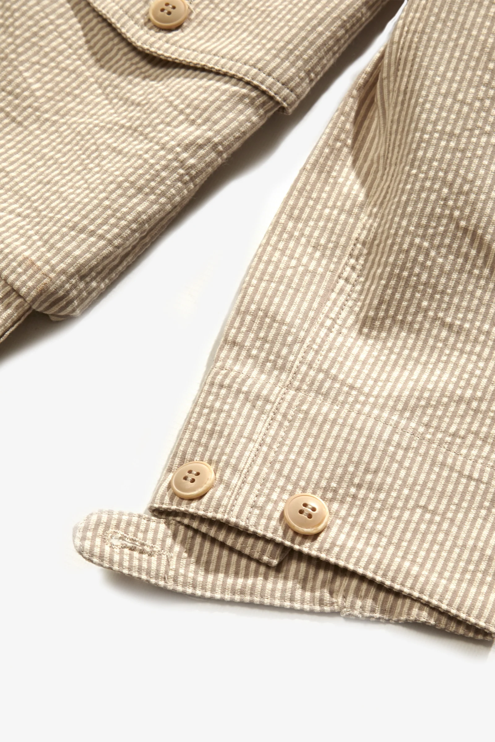 Blacksmith - Seersucker Chore Overshirt - Sand - Image 7