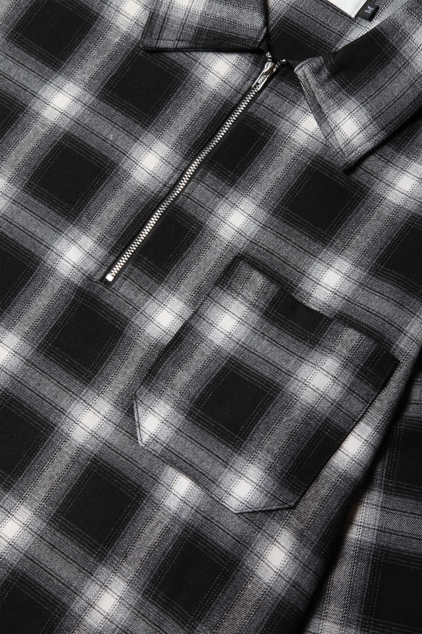 Blacksmith - Shadow Plaid Quarter Zip - Black/White - Image 2