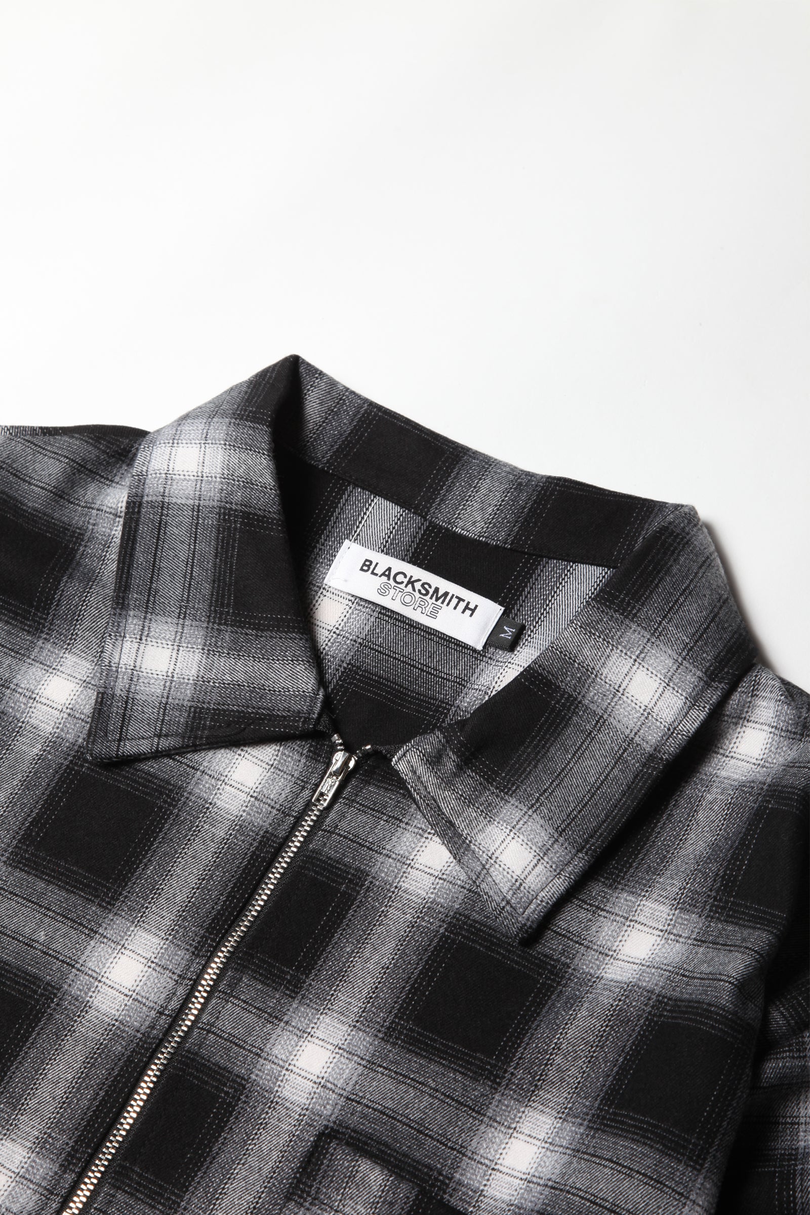 Blacksmith - Shadow Plaid Quarter Zip - Black/White - Image 3