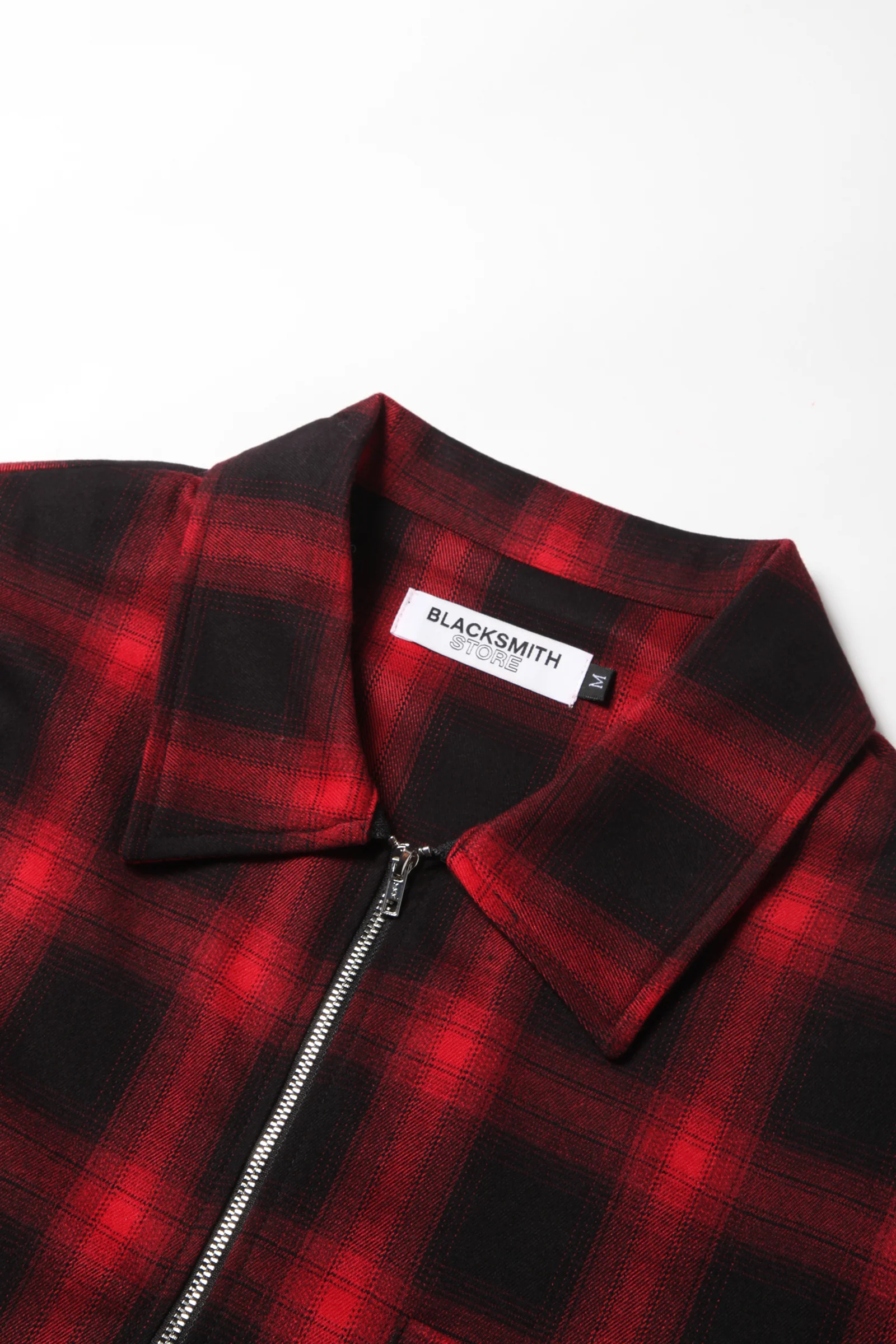 Blacksmith - Shadow Plaid Quarter Zip - Black/Red - Image 3