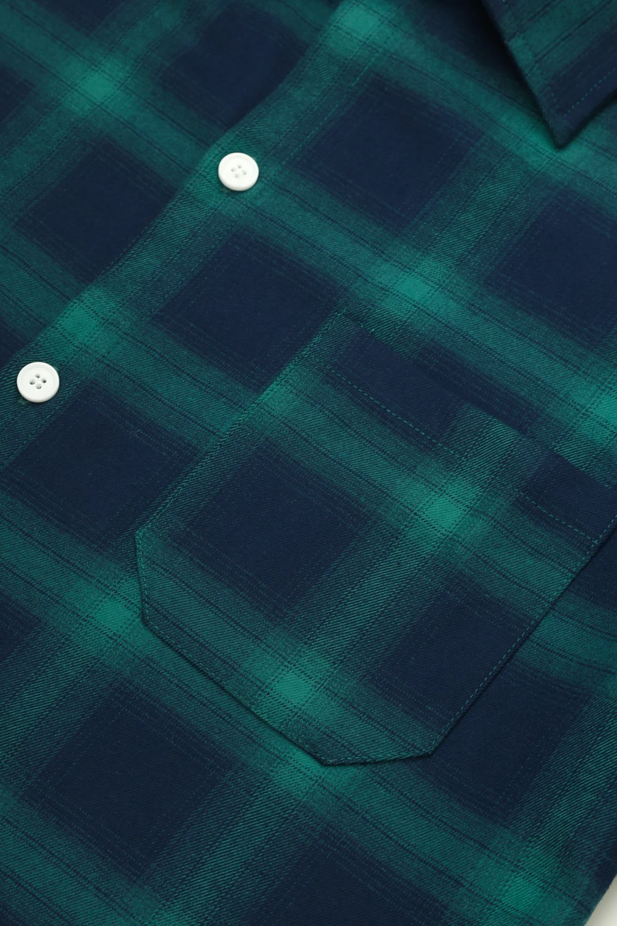 Blacksmith - Shadow Plaid Short Sleeve Shirt - Navy/Green - Image 2