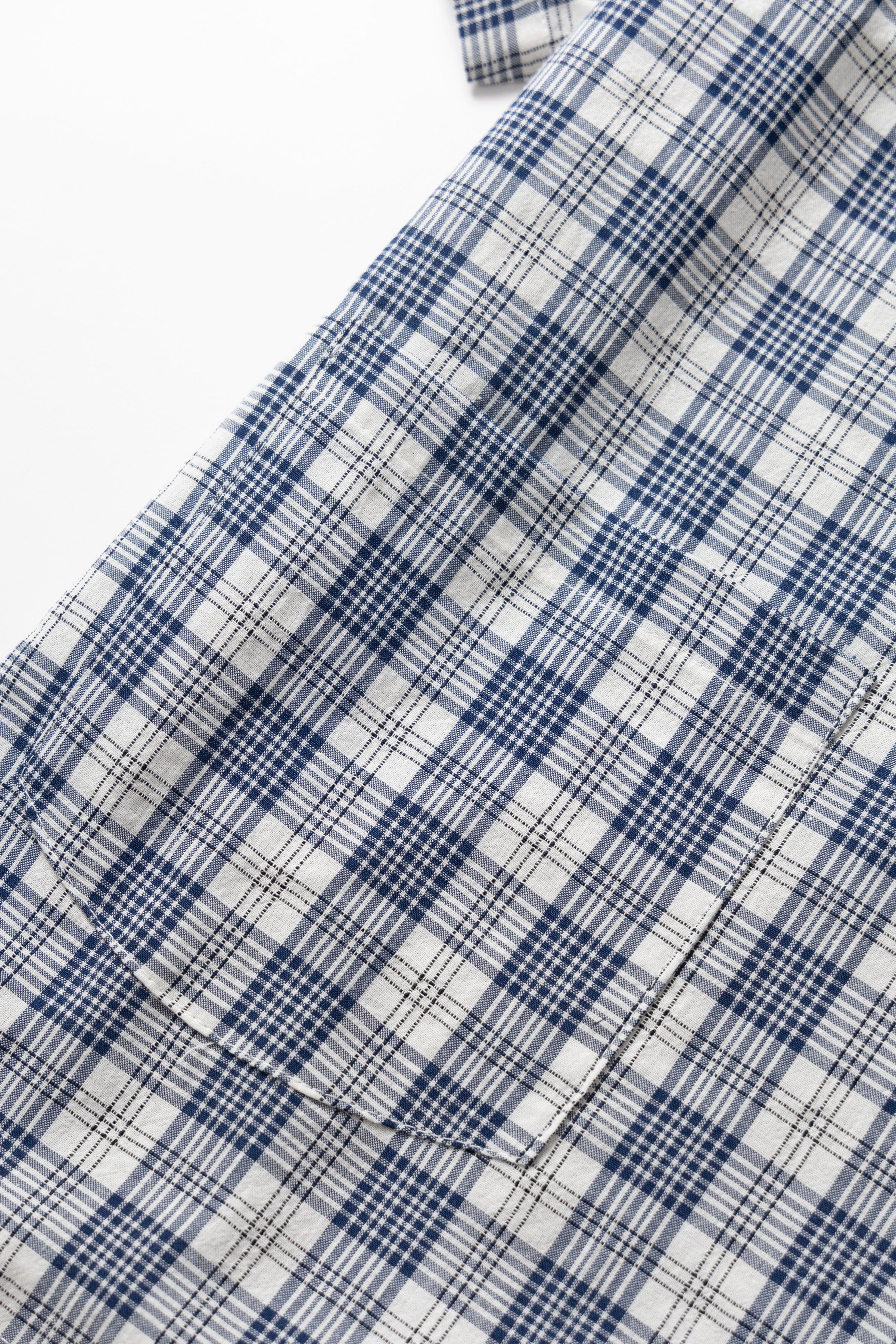 Blacksmith - Short Sleeved Popover Shirt - Navy Plaid - Image 8