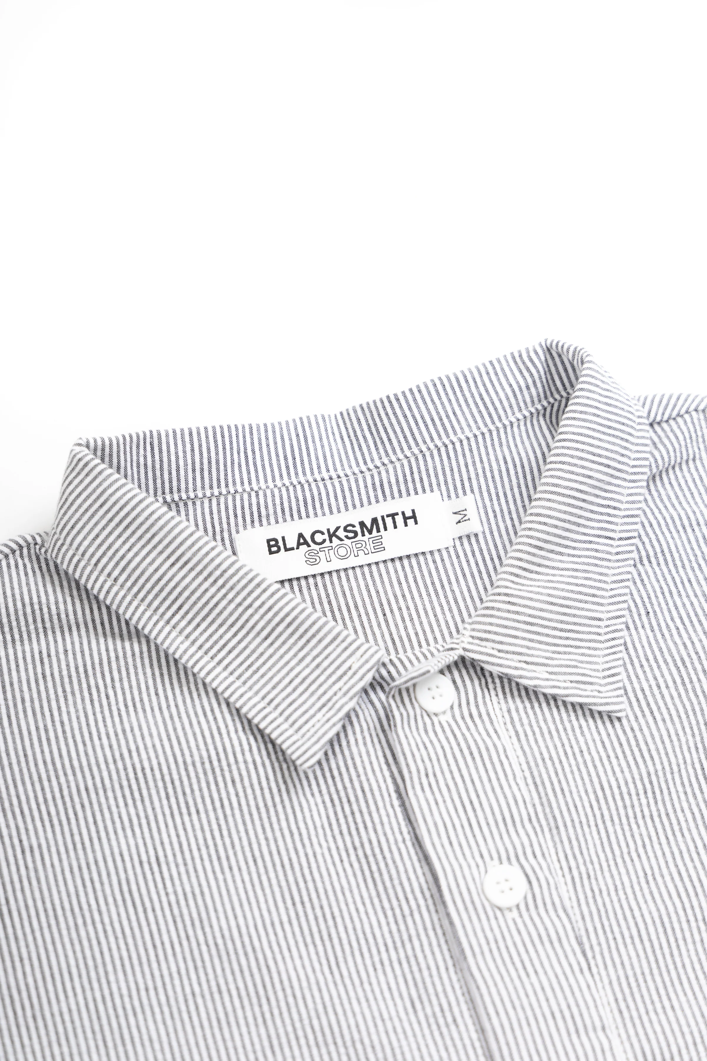 Blacksmith - Short Sleeved Popover Shirt - Black Seersucker - Image 4