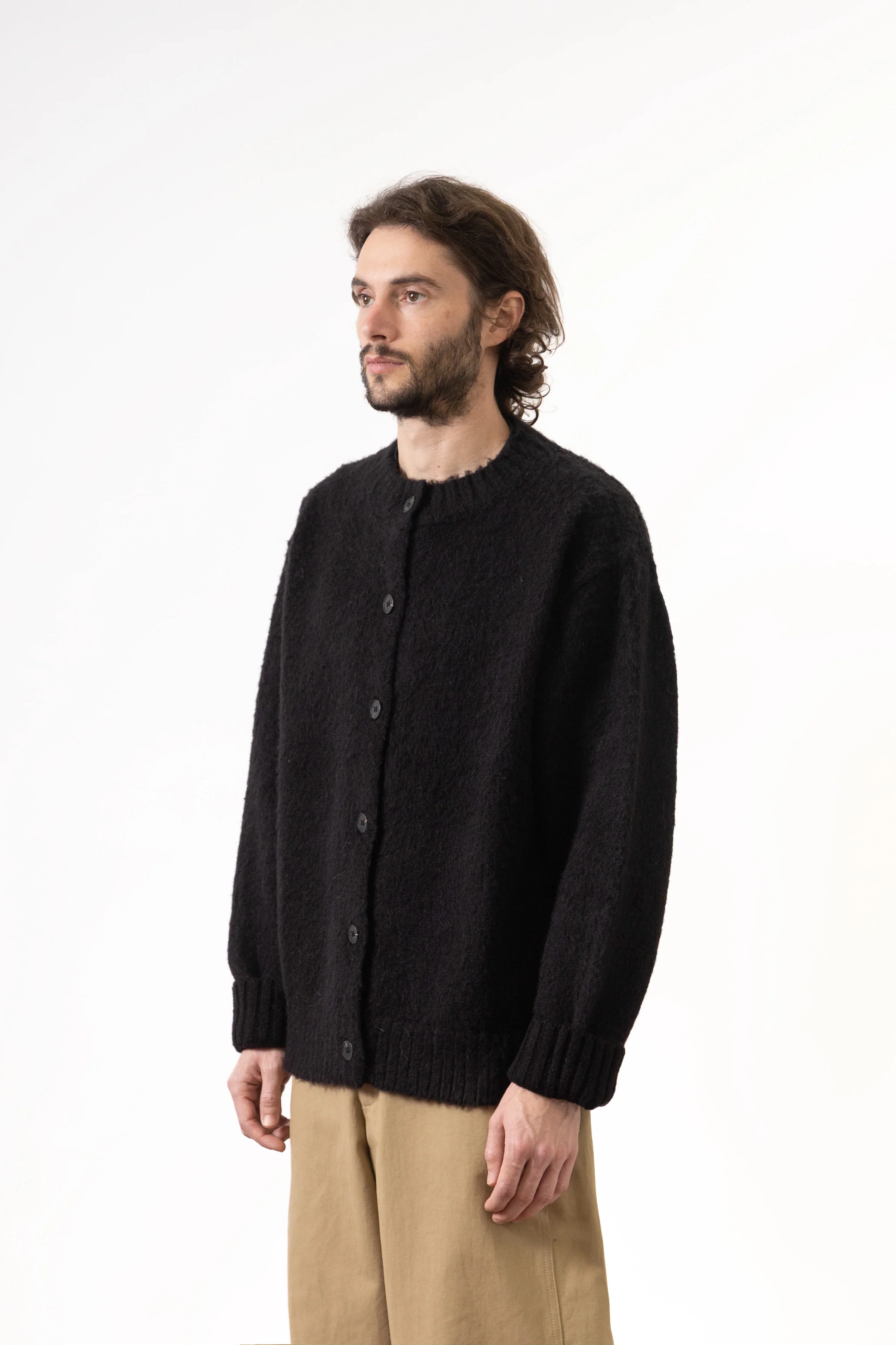 Blacksmith - Stand Collar Cardigan - Black - Image 3