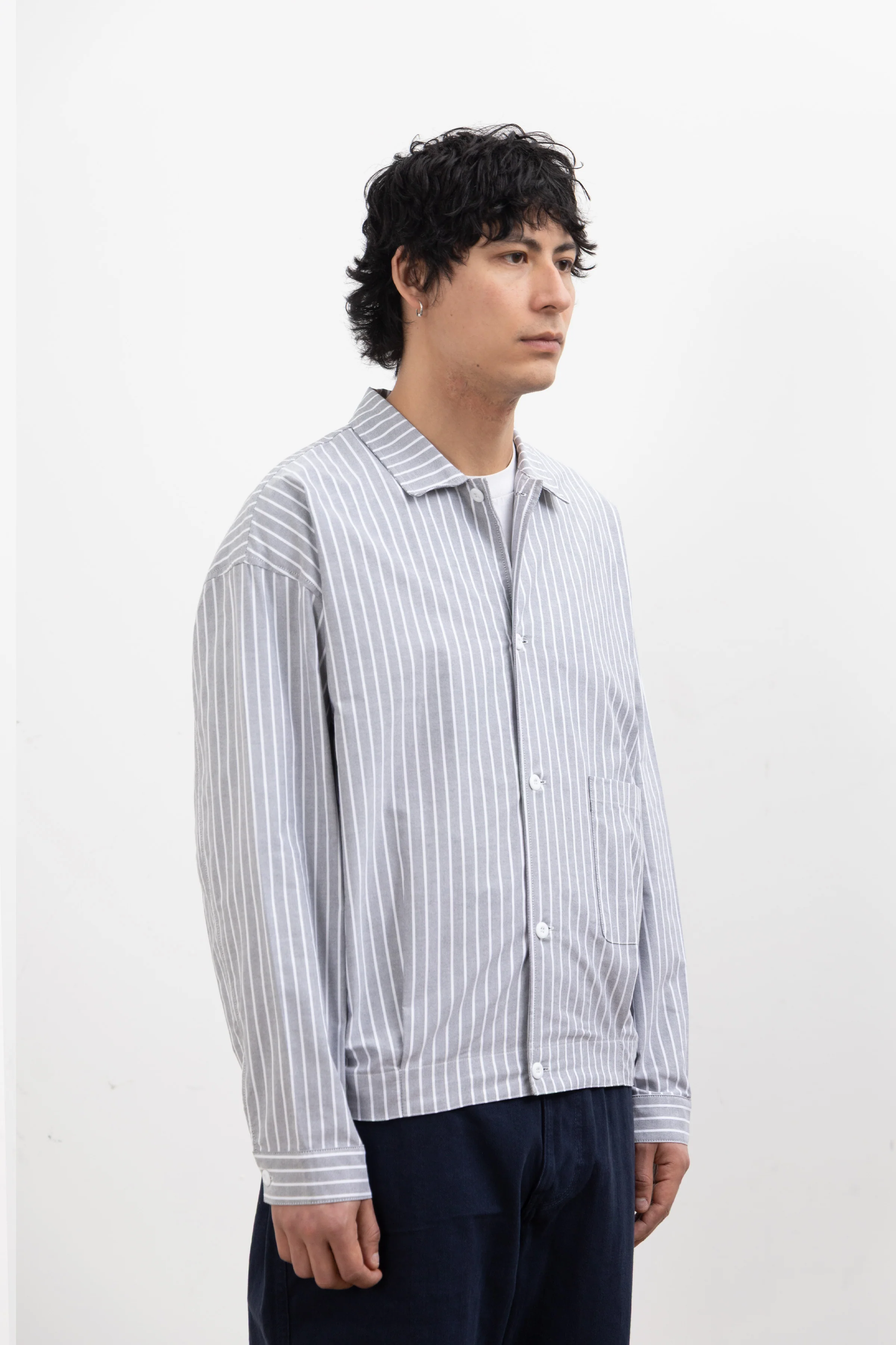 Blacksmith - Striped 50's Blouson - Grey - Image 3