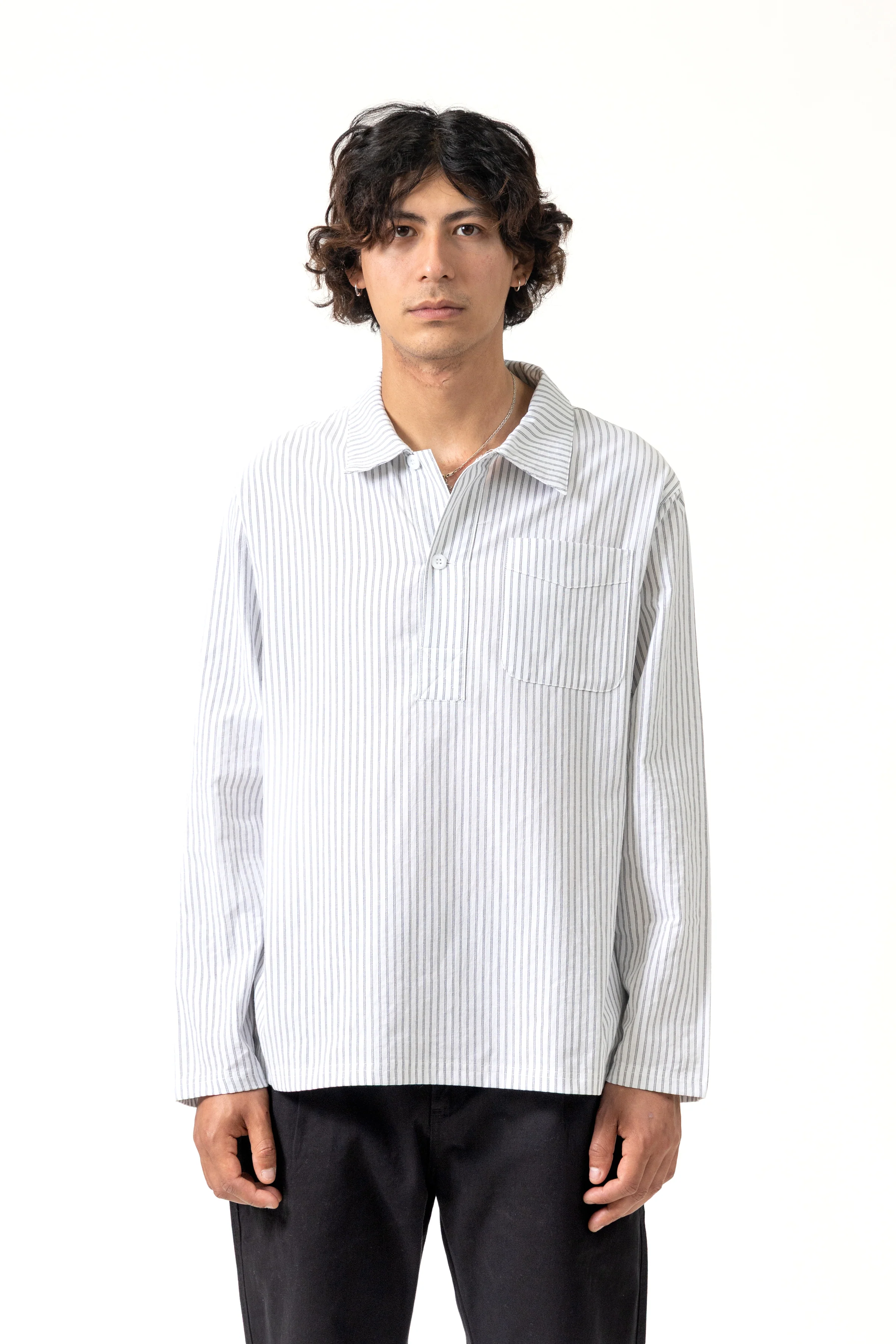 Blacksmith - Striped Two Button Popover - White - Image 2