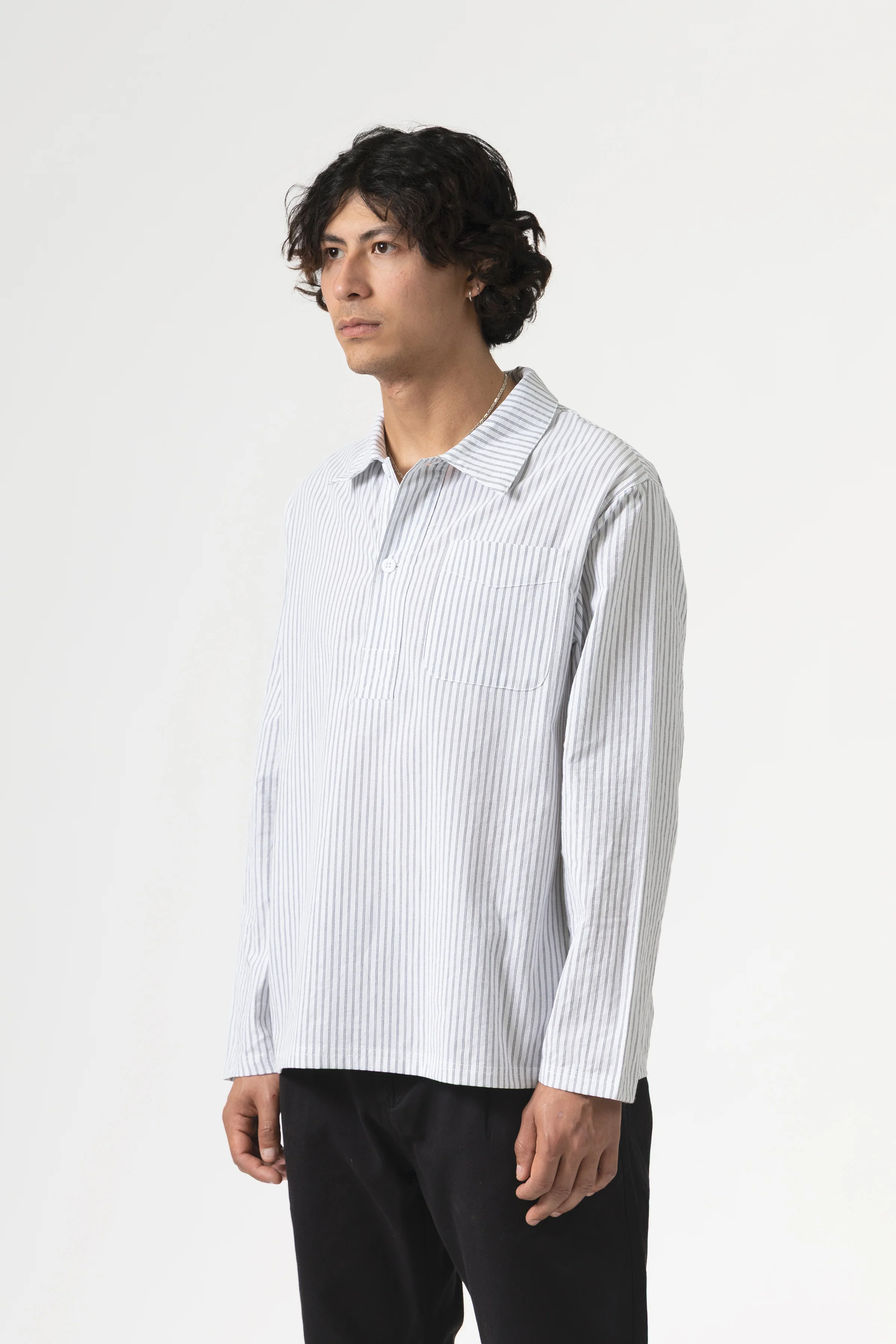 Blacksmith - Striped Two Button Popover - White - Image 3