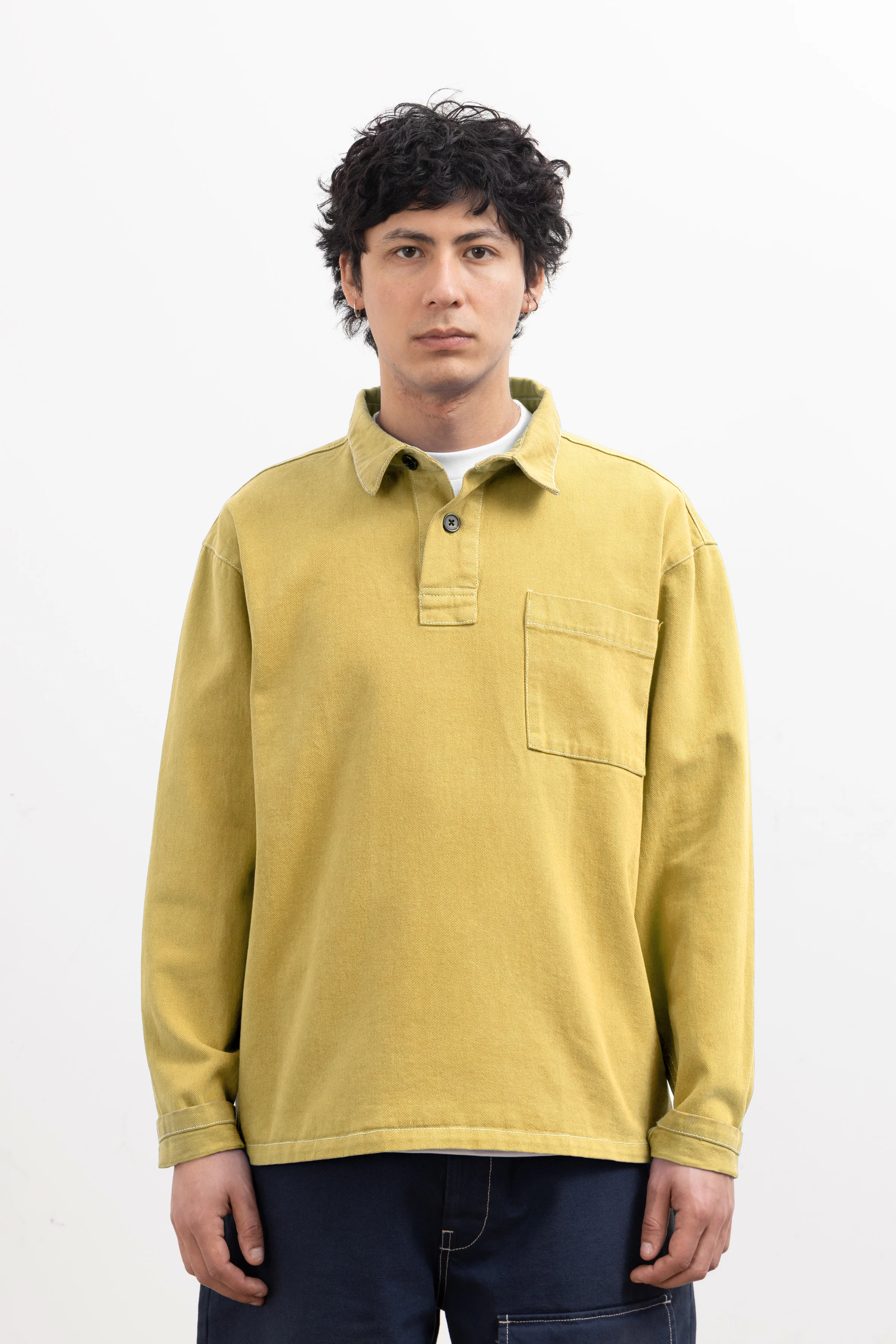 Blacksmith - Twill Two Button Popover - Chartreuse - Image 2