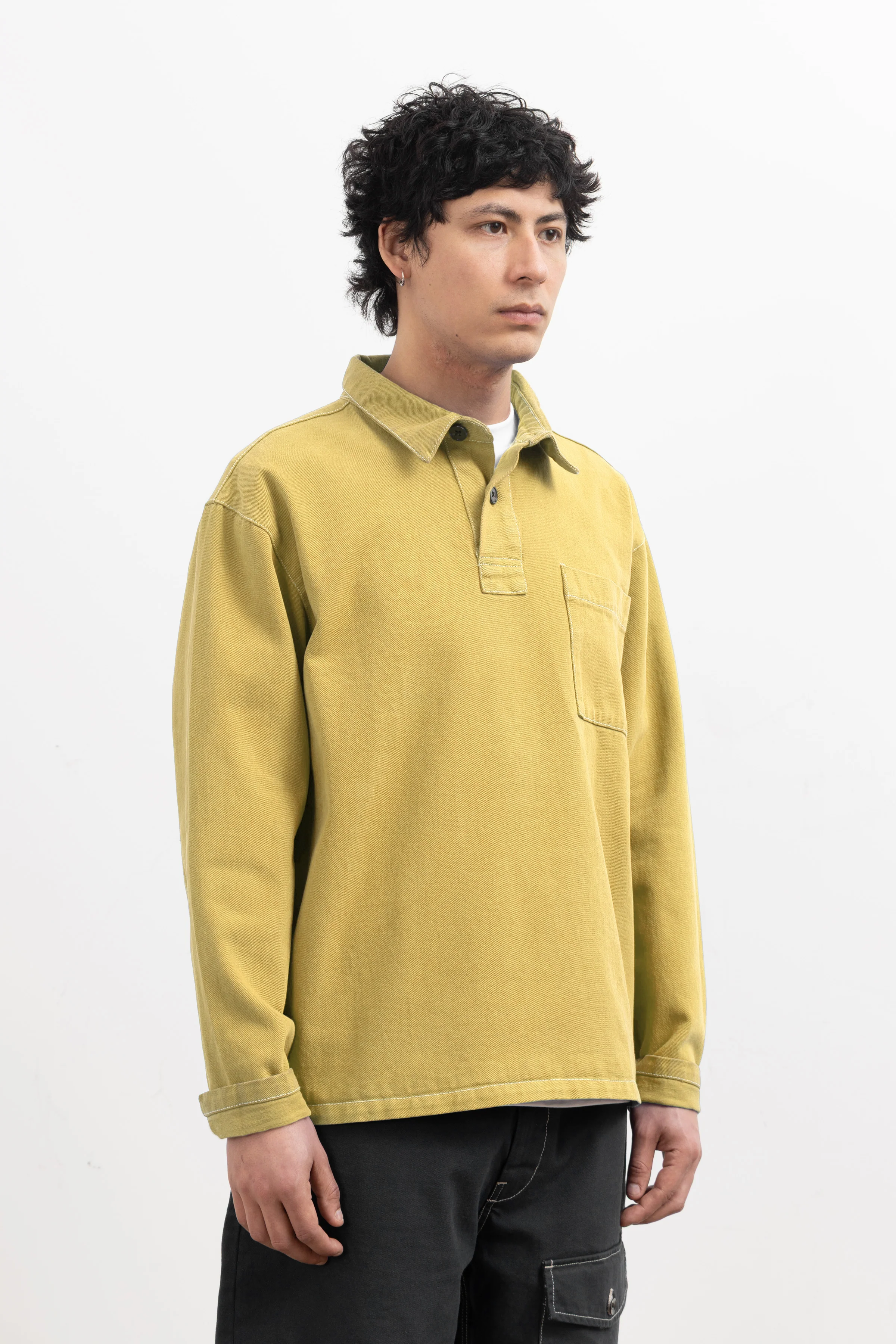 Blacksmith - Twill Two Button Popover - Chartreuse - Image 3